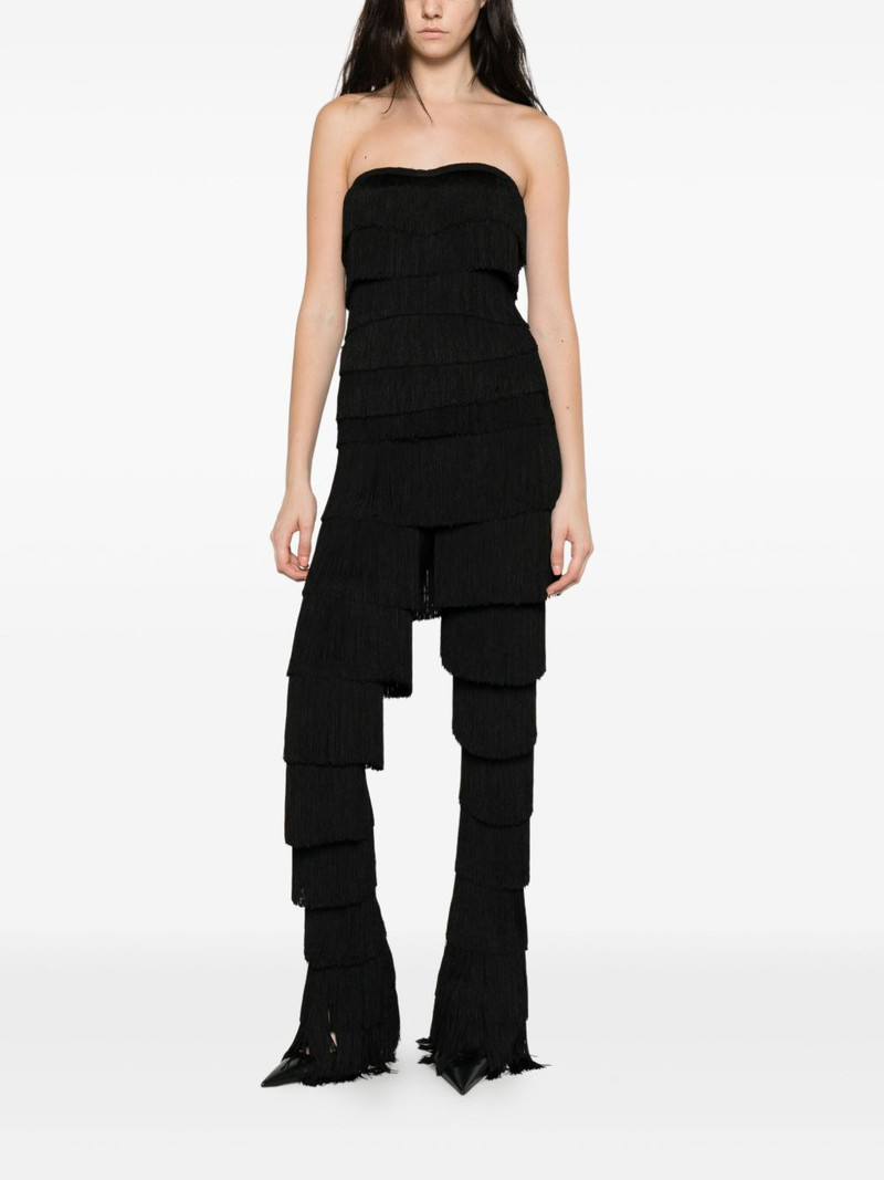 NORMA KAMALI fringed strapless tank top outlook