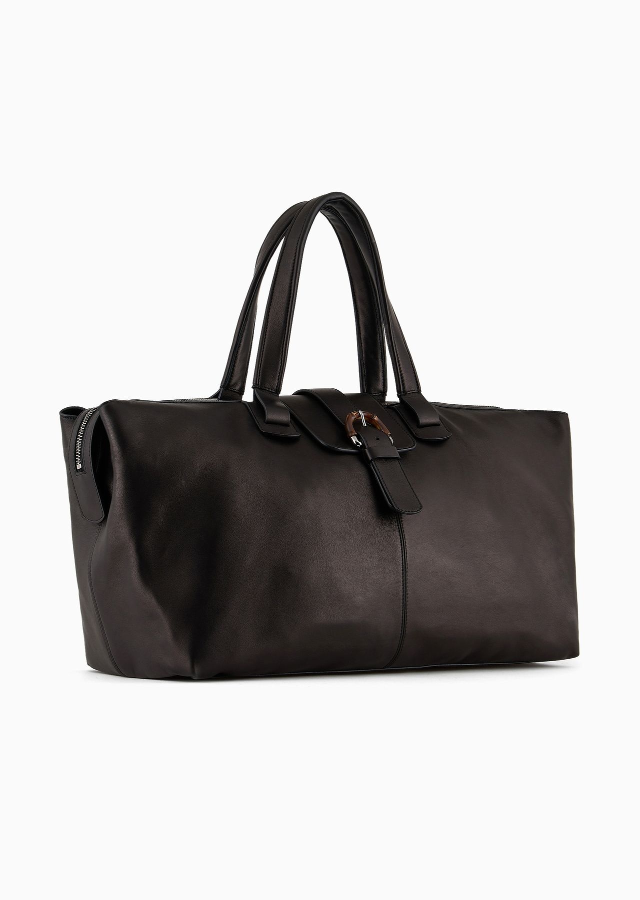 Nappa leather duffel bag with bamboo detail - 2