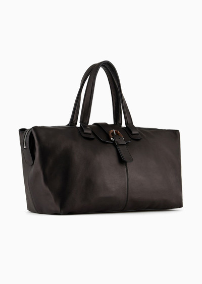 GIORGIO ARMANI Nappa leather duffel bag with bamboo detail outlook