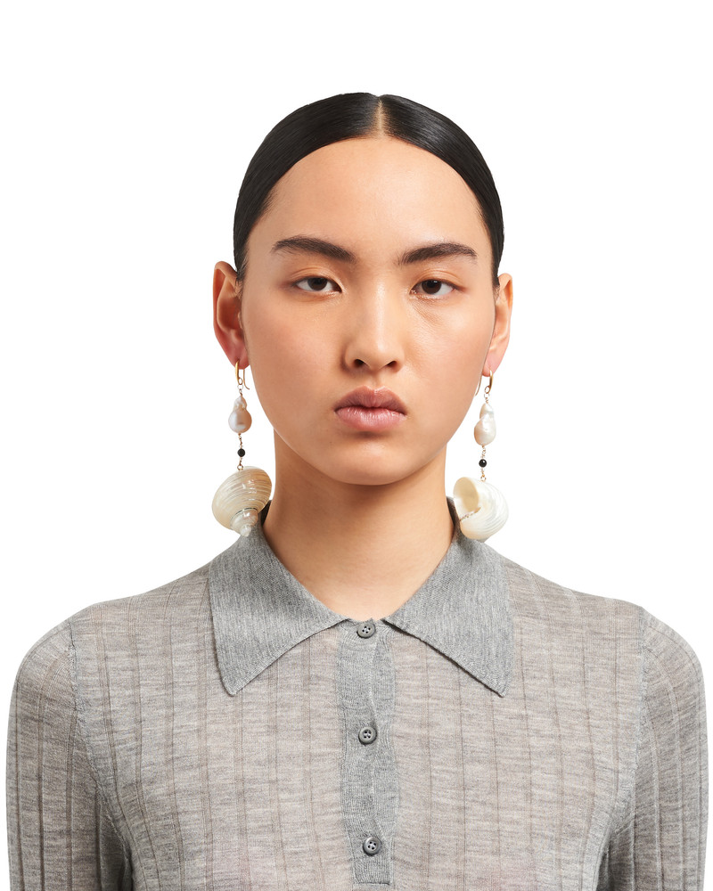 Prada Silver earrings with shells outlook