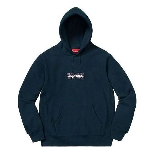 Supreme FW19 Week 16 Bandana Box Logo Hooded Sweatshirt 'Navy' SUP-FW19-10827 - 1