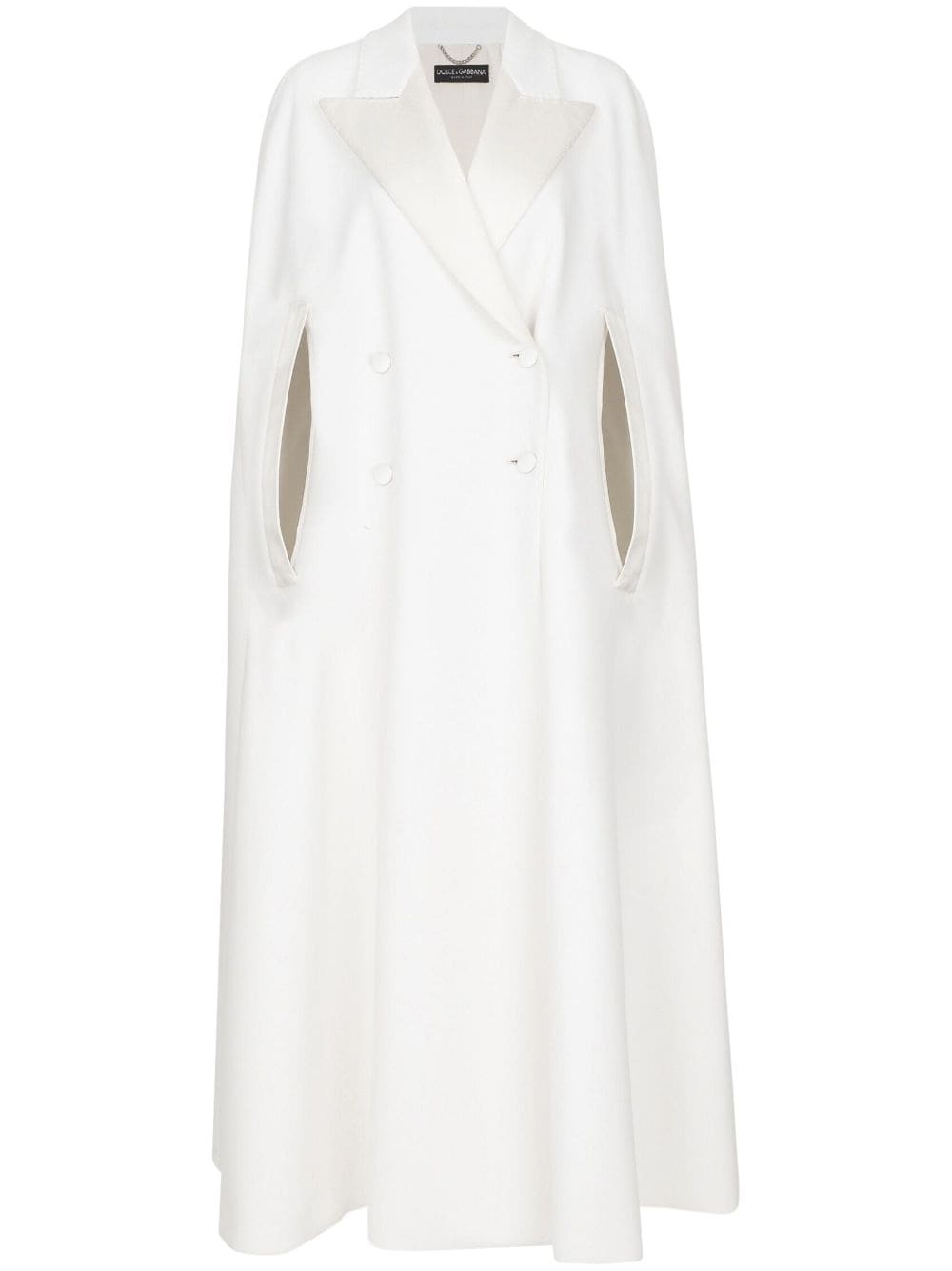 double-breasted cape-design maxi coat - 1