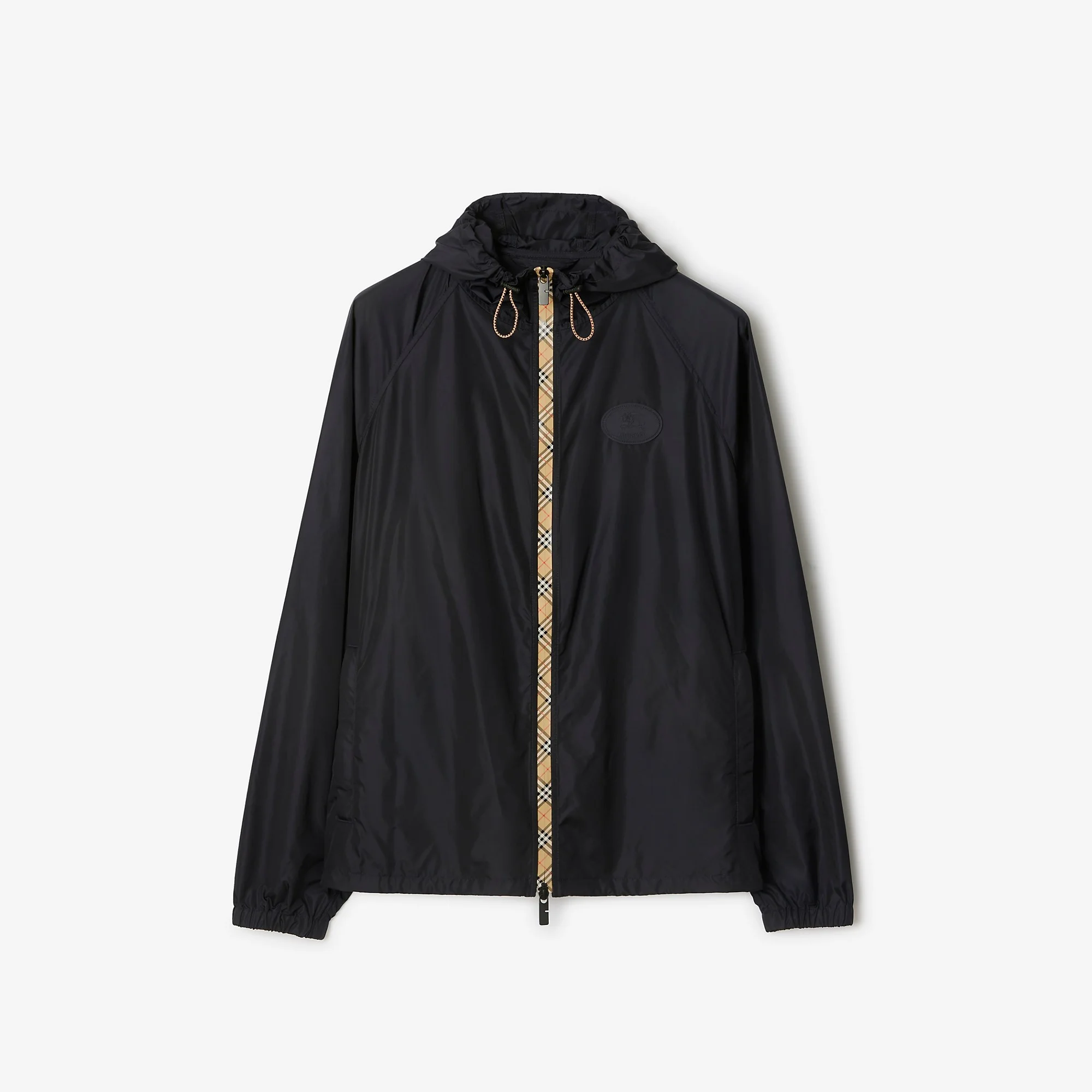 Checker-tape Nylon Hooded Jacket - 1