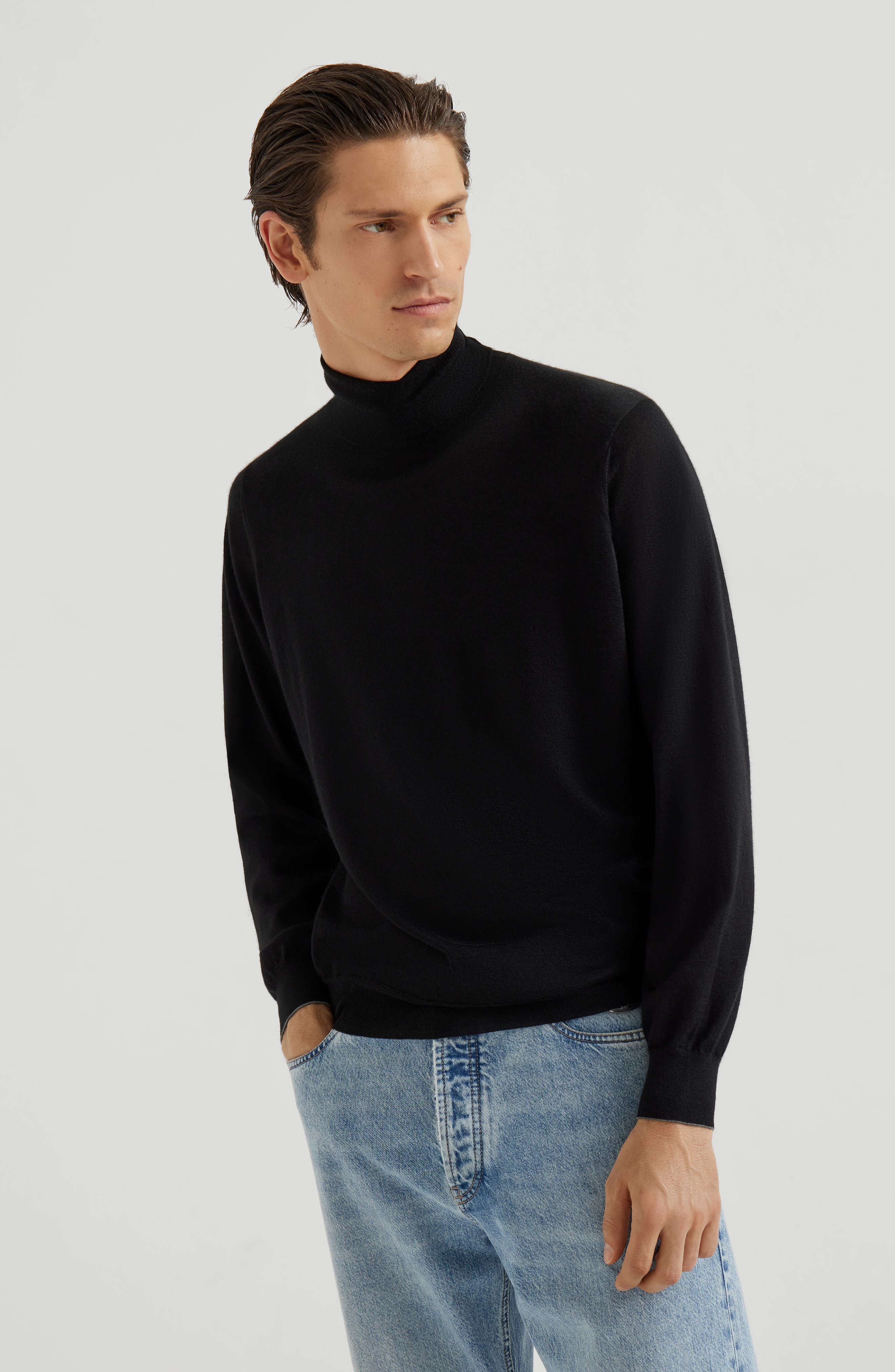 Brunello Cucinelli Cashmere and silk lightweight sweater in Black at Nordstrom - 2