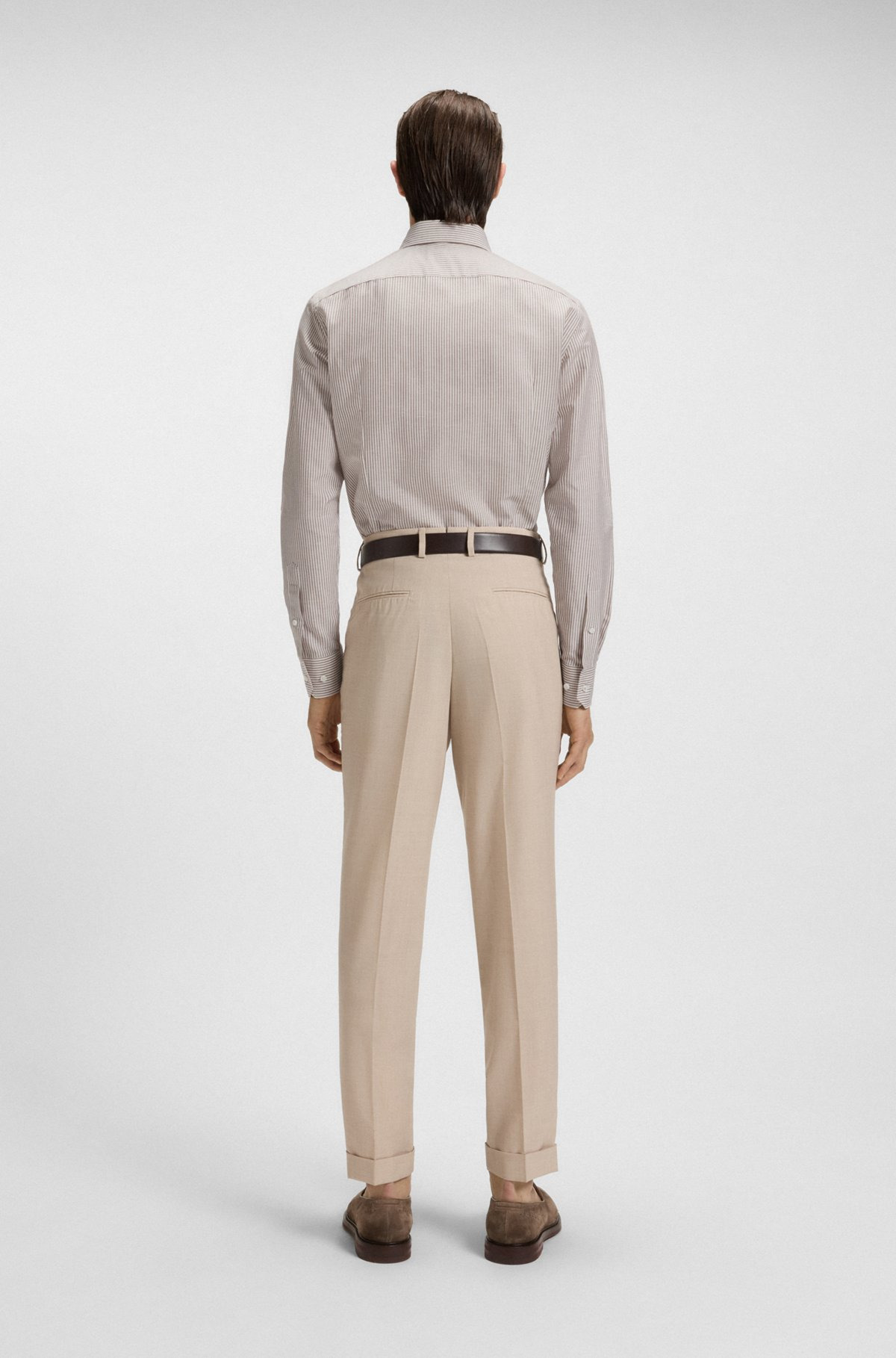 SLIM-FIT SHIRT IN STRIPED COTTON, LINEN AND SILK - 5