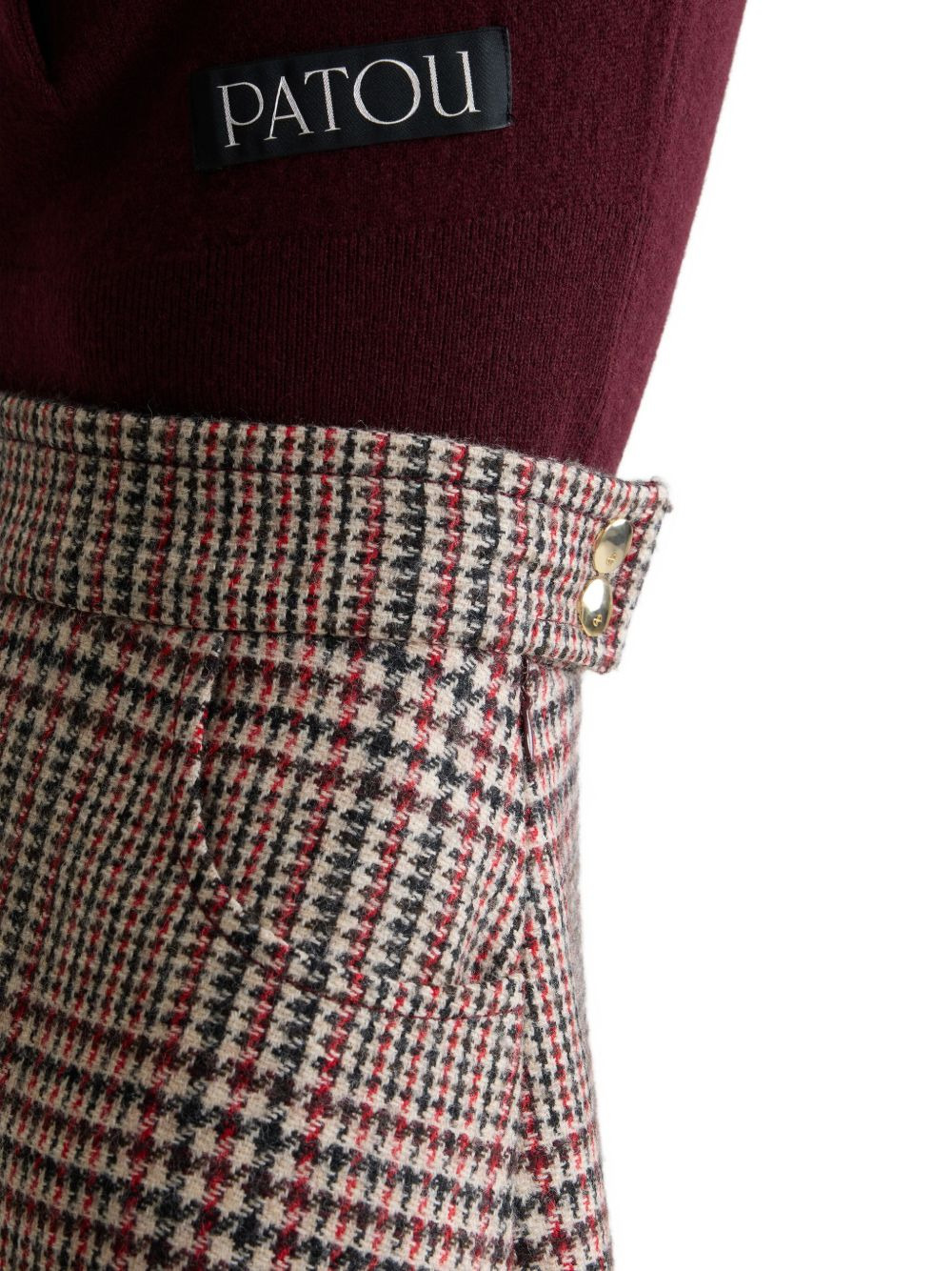 asymmetric houndstooth midi skirt - 4