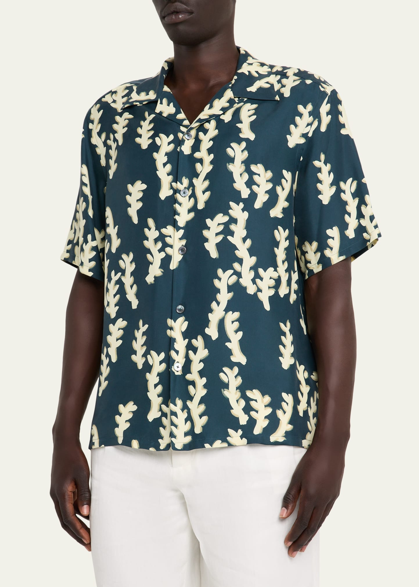 Men's Silk Oasi Print Camp Shirt - 4