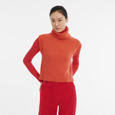 Longchamp Fall-Winter 2023 Collection Sleeveless sweater Orange - OTHER outlook