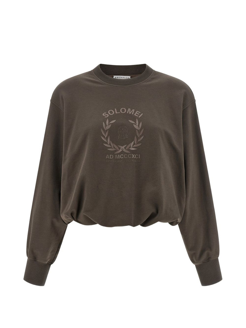 dropped-shoulder curled sweatshirt 1