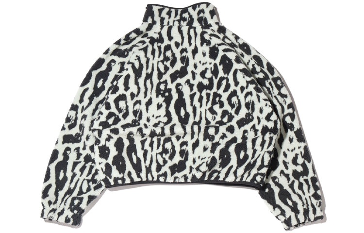 (WMNS) Nike Sportswear Sherpa Stay Warm Animal Print Printing Stand Collar Jacket Smoke Gray CU6592- - 2