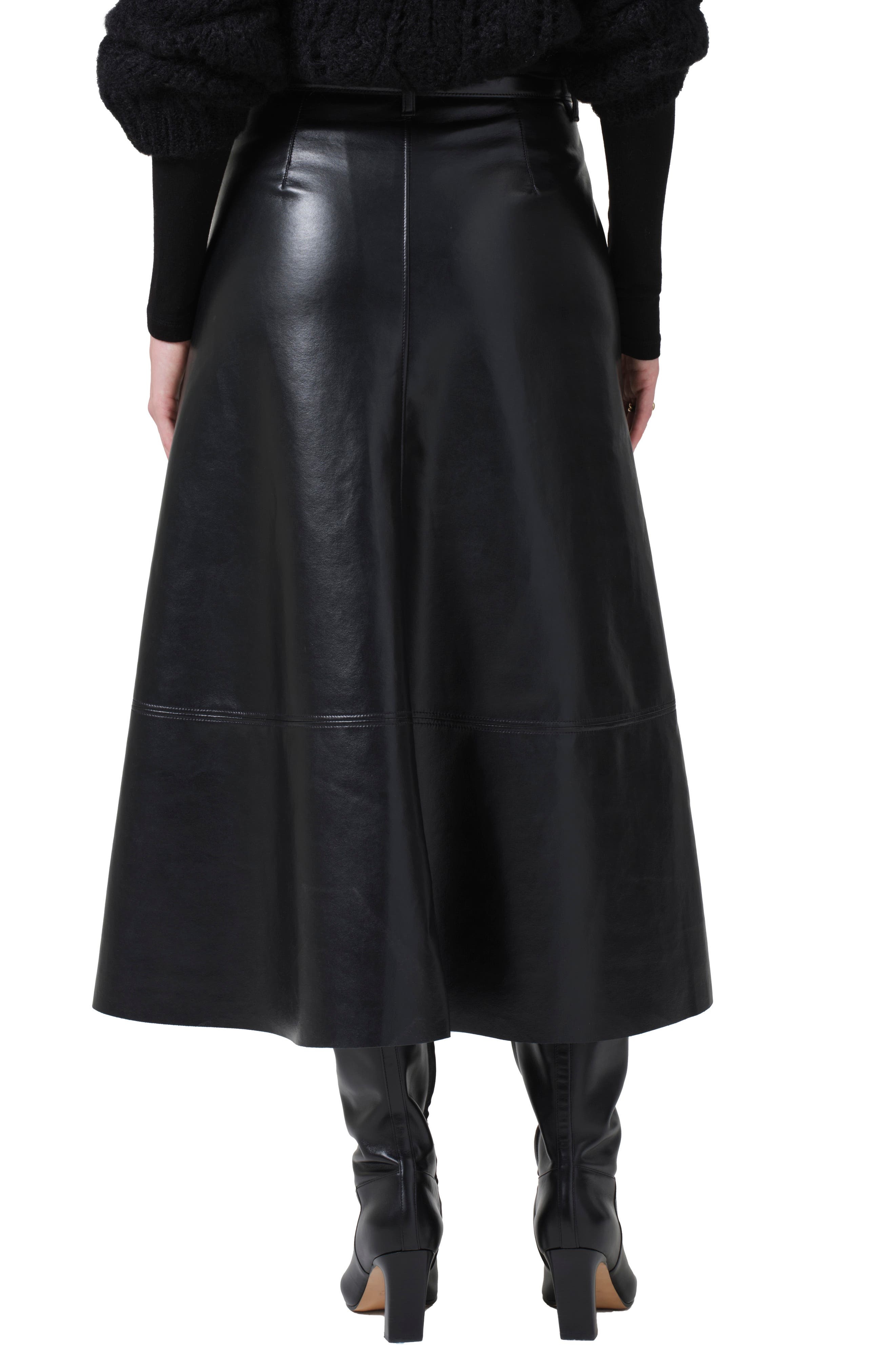 Citizens of Humanity Cassia Faux Leather Midi A-Line Skirt in Black at Nordstrom - 2