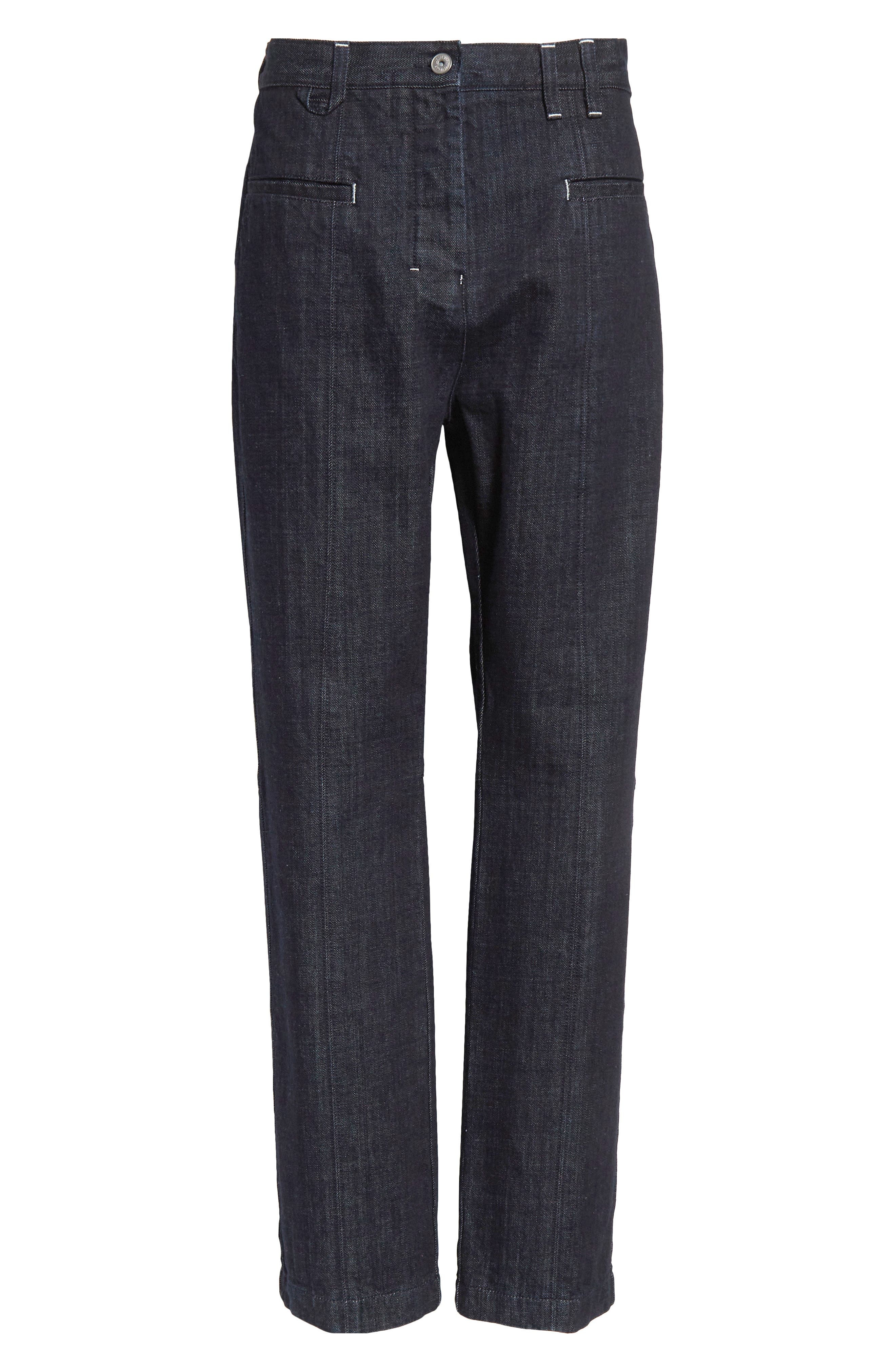 Jacquemus Le De-Nîmes Norma Straight Leg Jeans in Dark Navy at Nordstrom - 6