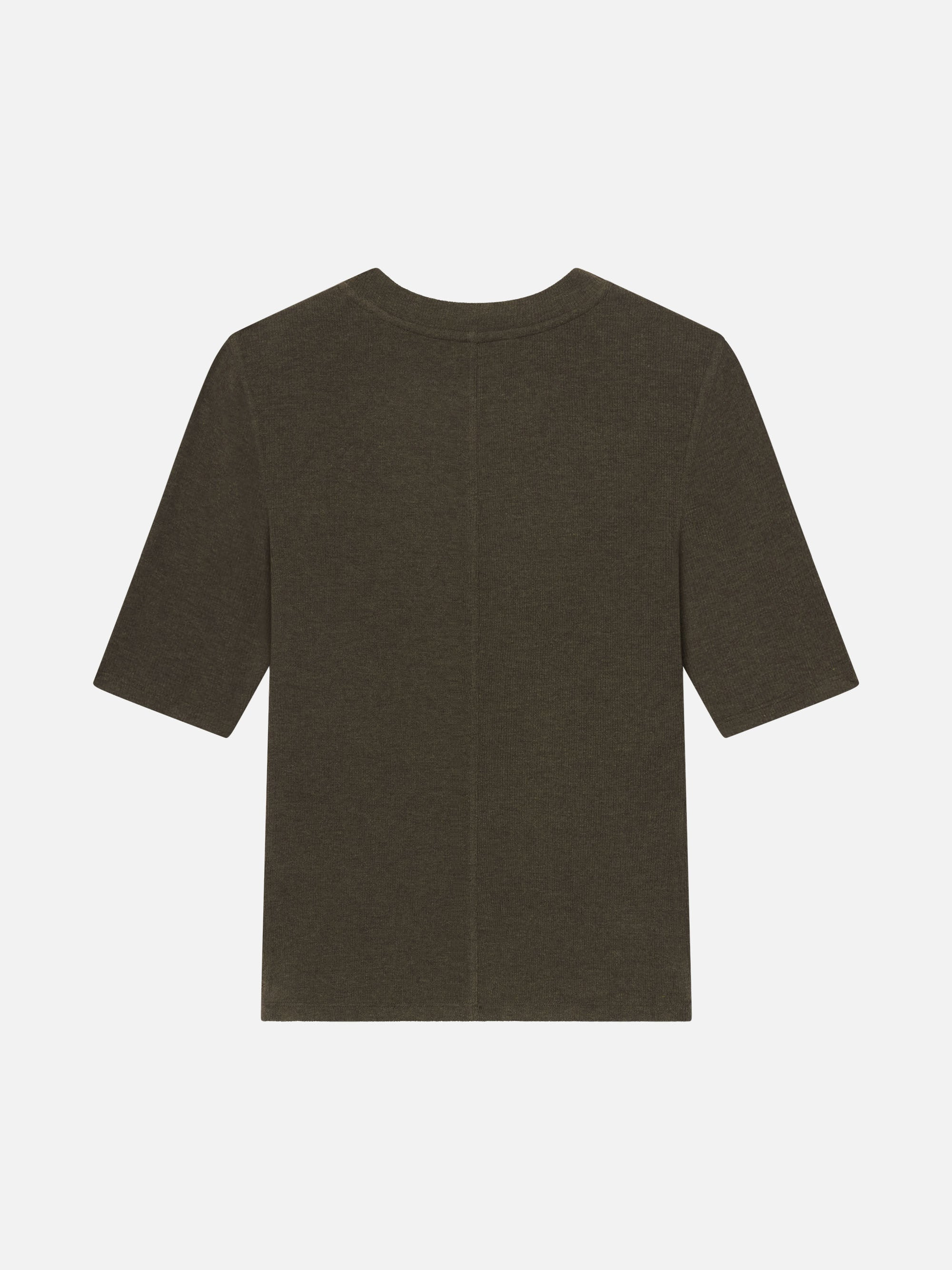 The Heather Rib Crew Tee in Rich Military Heather - 3
