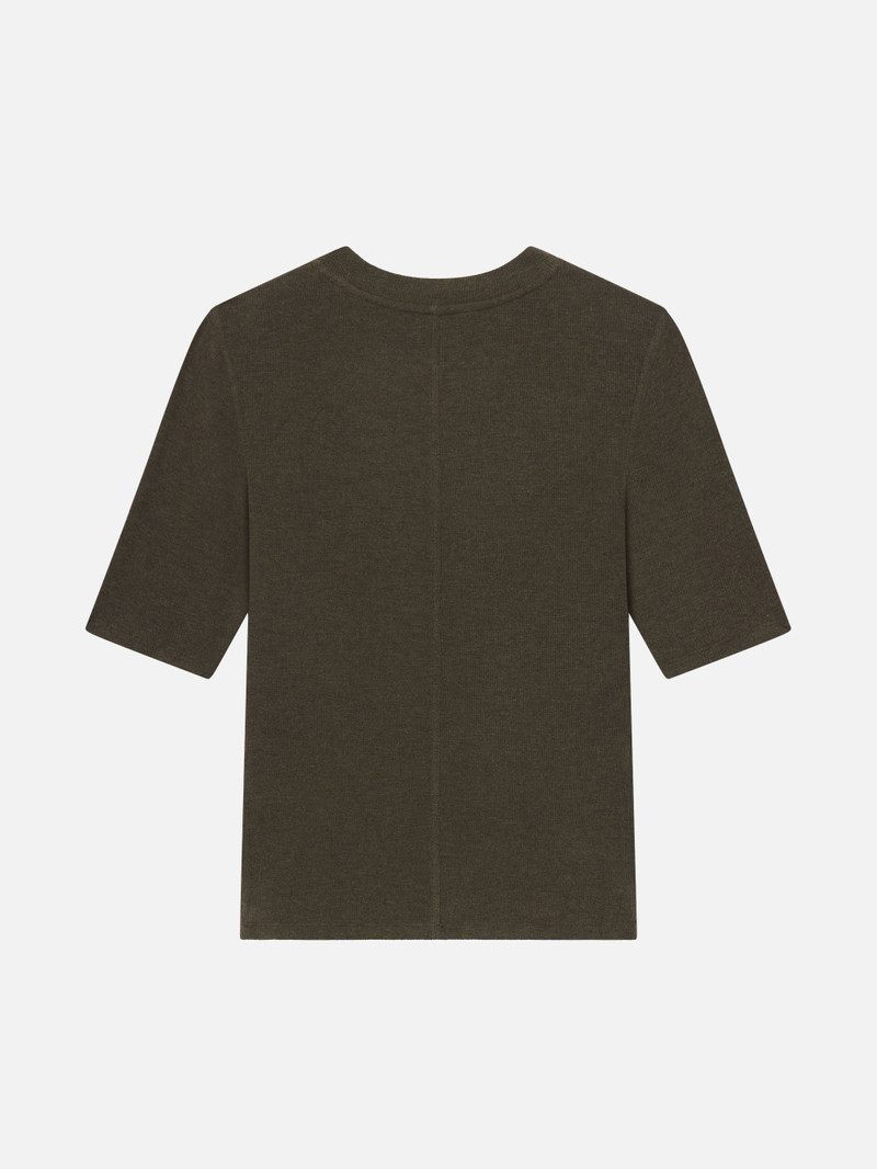 The Heather Rib Crew Tee in Rich Military Heather 3