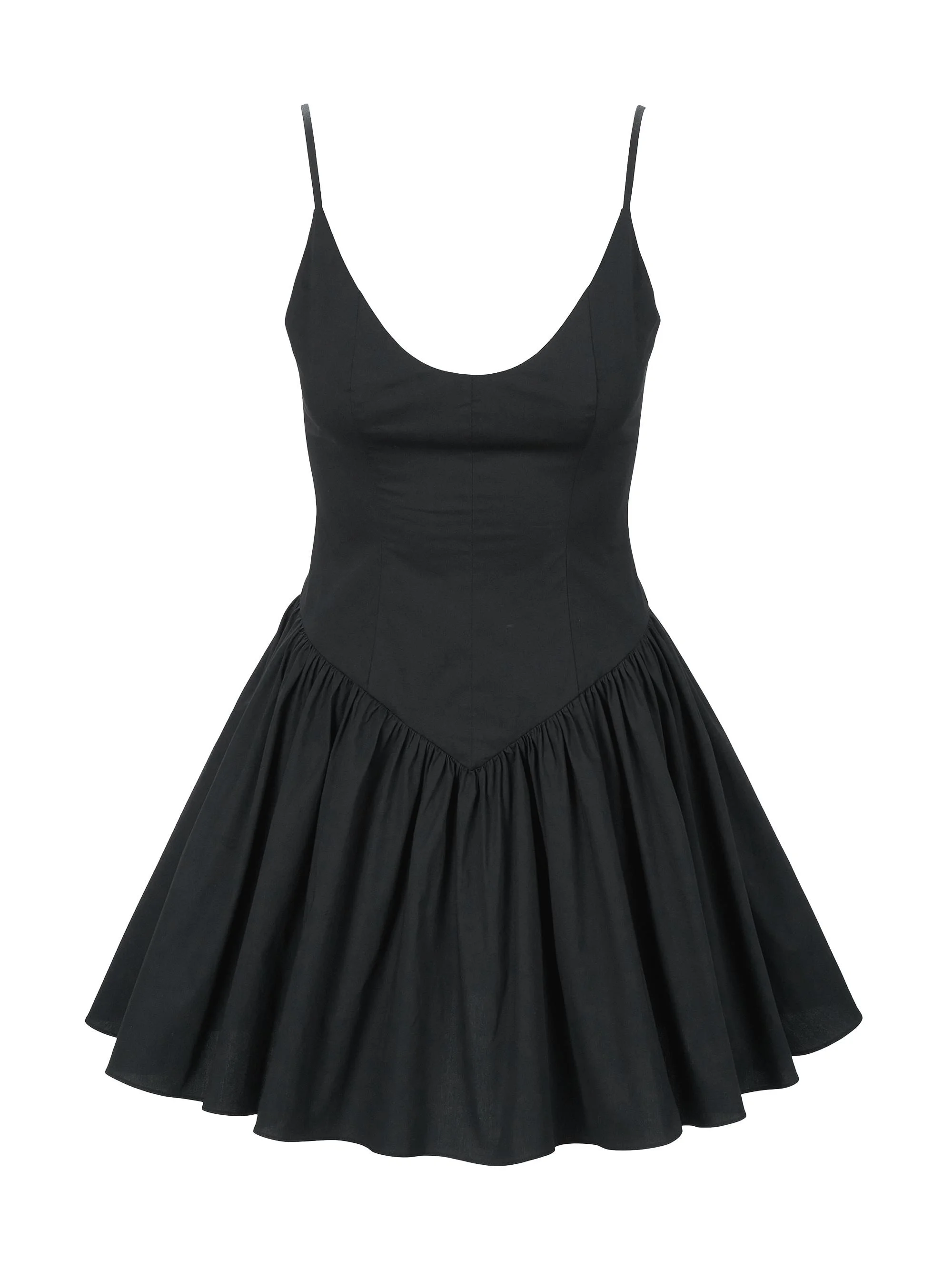 Women's Dena Stretch-Cotton Fit & Flare Minidress - Black - 1