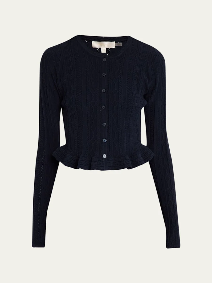 Orly Cropped Peplum Cardigan - 1
