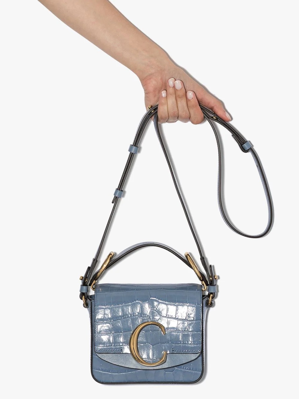 mini Chloé C crocodile-effect bag - 4