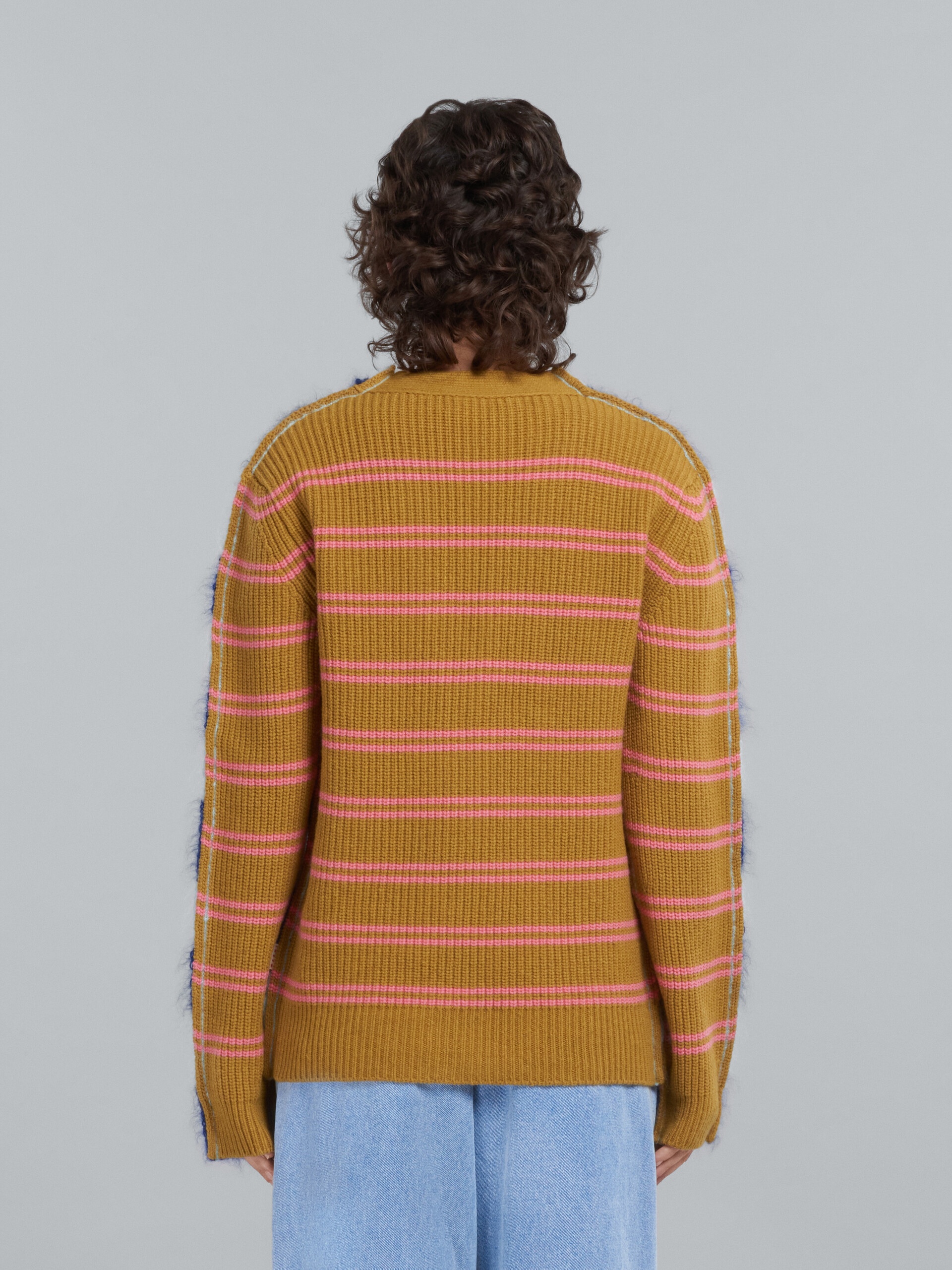 MOHAIR AND WOOL CARDIGAN WITH MULTICOLOUR STRIPES - 3