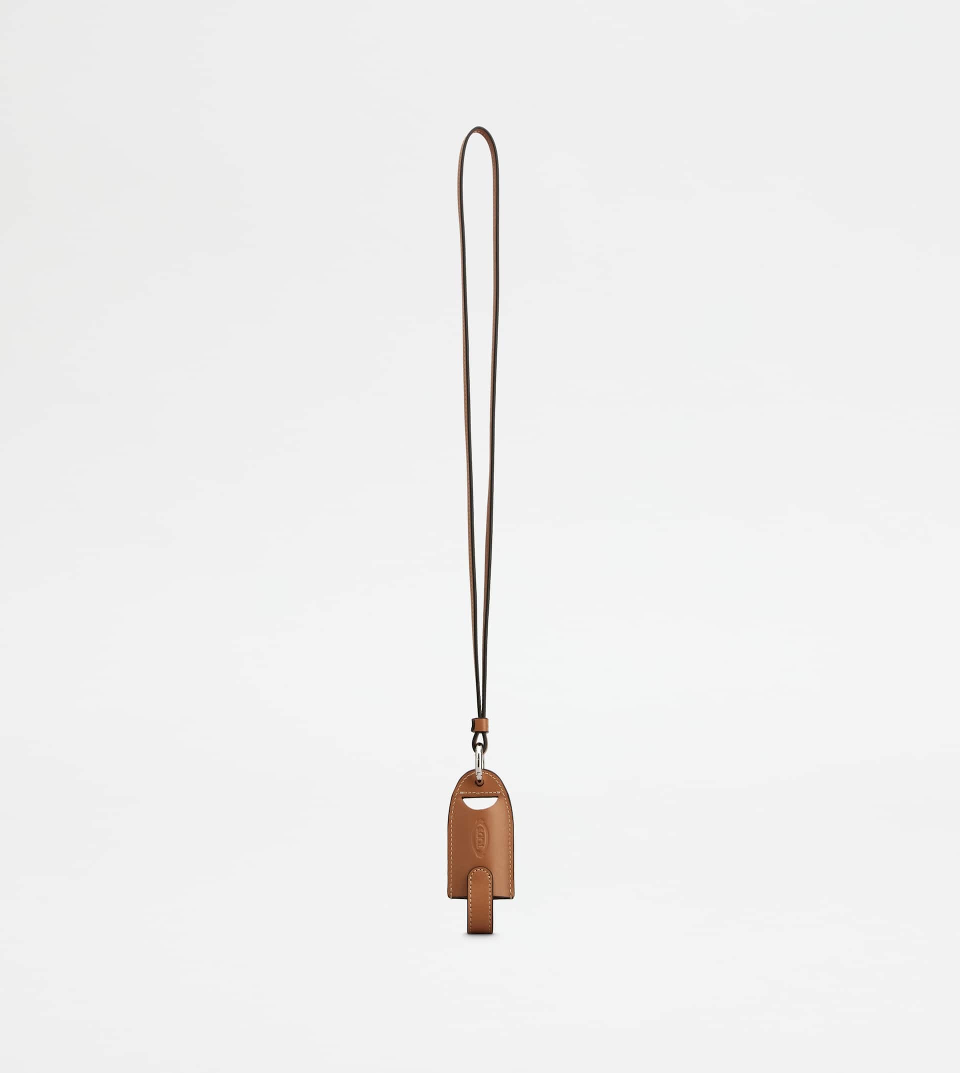 NECK LIPSTICK HOLDER IN LEATHER - BROWN - 2