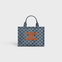 CELINE small cabas thais in DENIM WITH TRIOMPHE ALL-OVER and