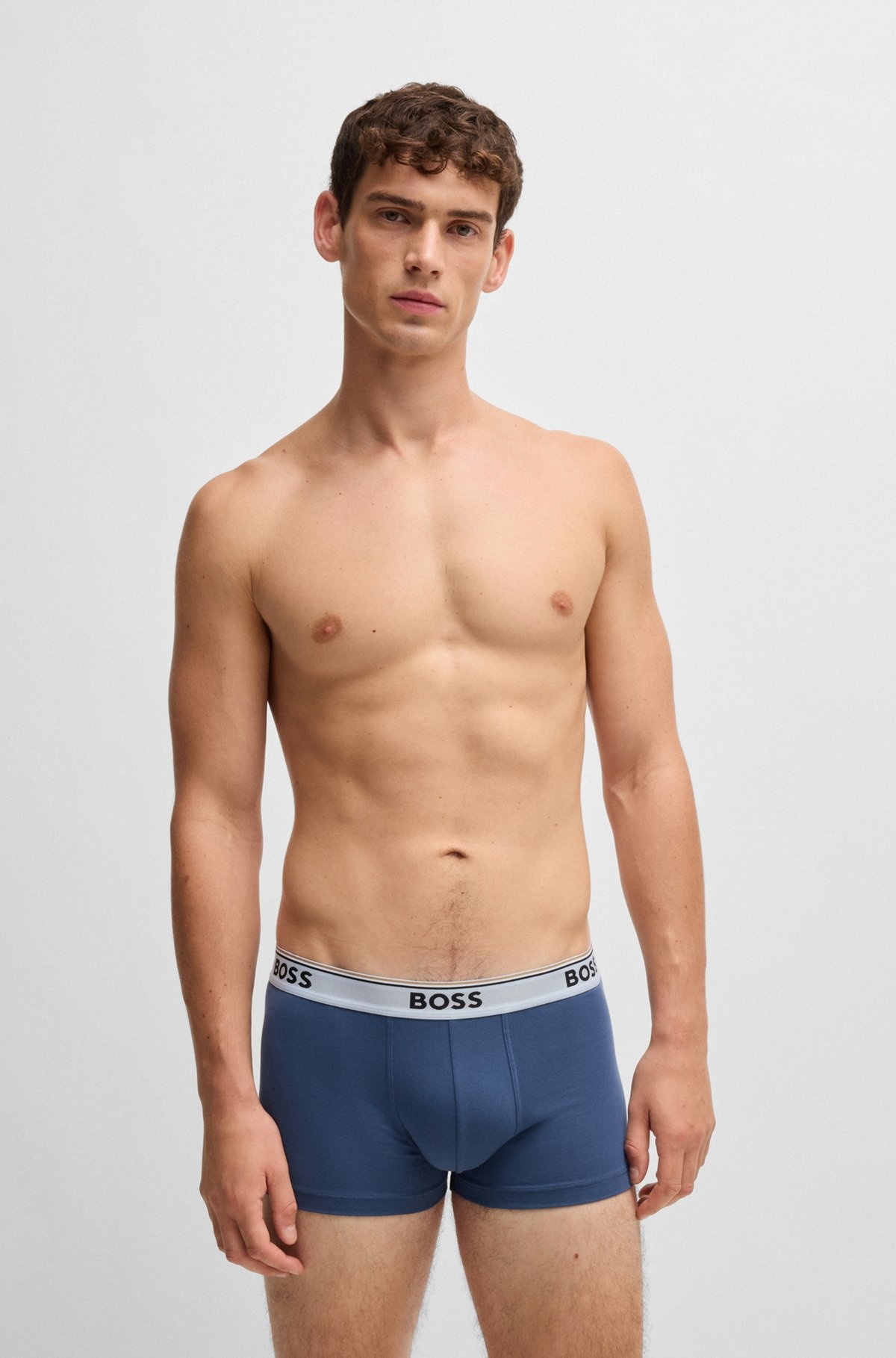 THREE-PACK OF STRETCH-COTTON TRUNKS WITH LOGO WAISTBANDS - 2