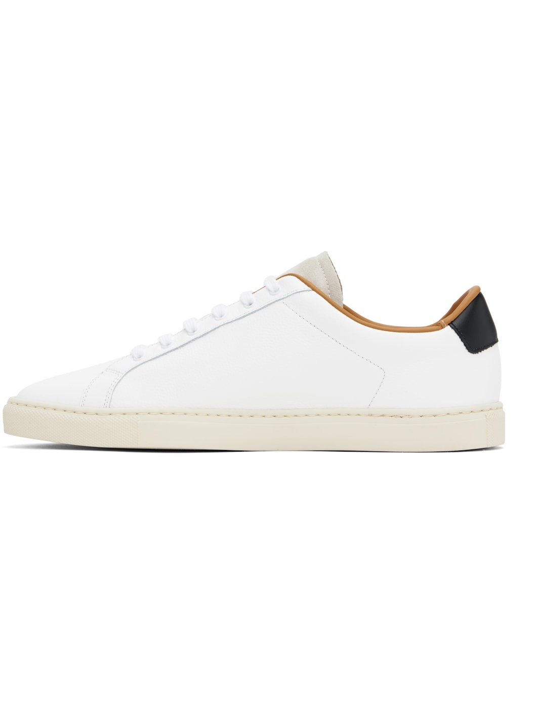 White Retro Low Profile Sneakers - 3