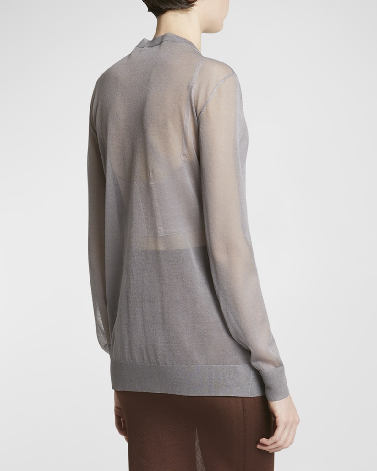Sheer Knit Button-Front Cardigan - 6