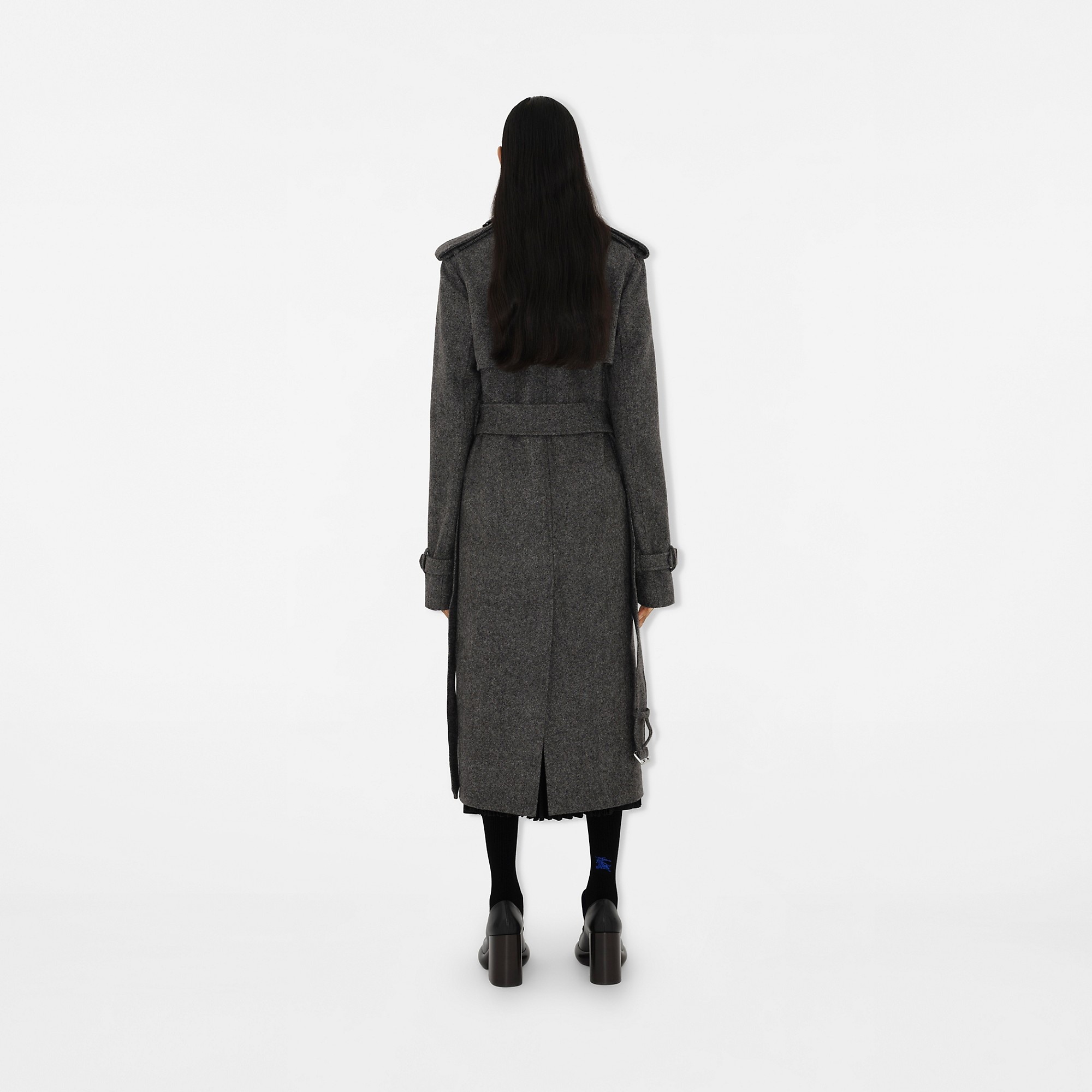 Long Wool Trench Coat - 4