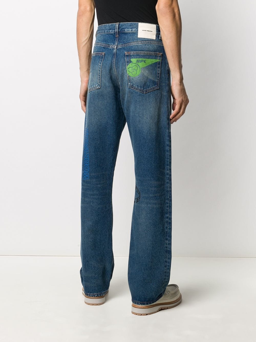 graphic-print bootcut jeans - 4