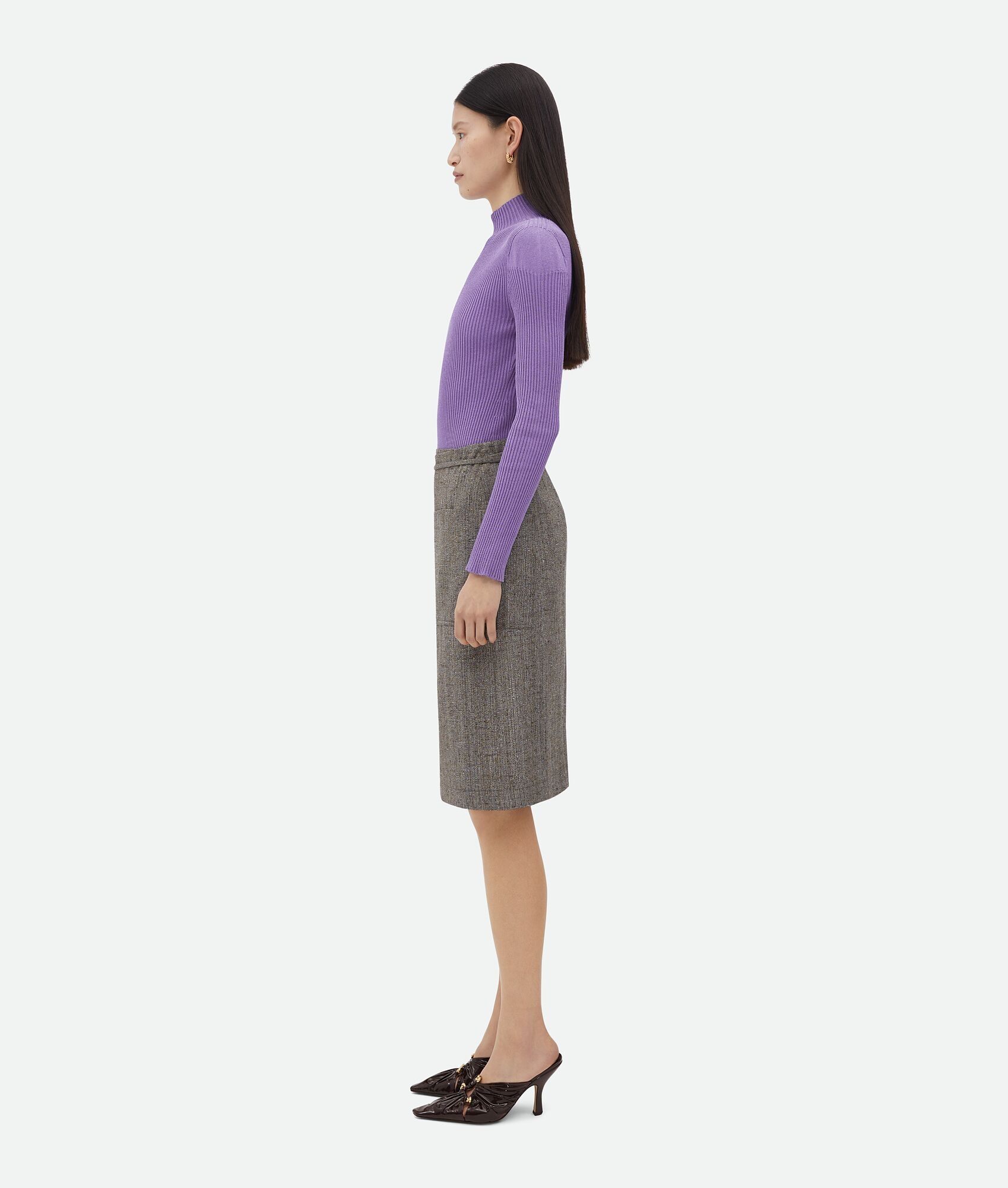 Wrapped Viscose And Silk Midi Skirt - 2