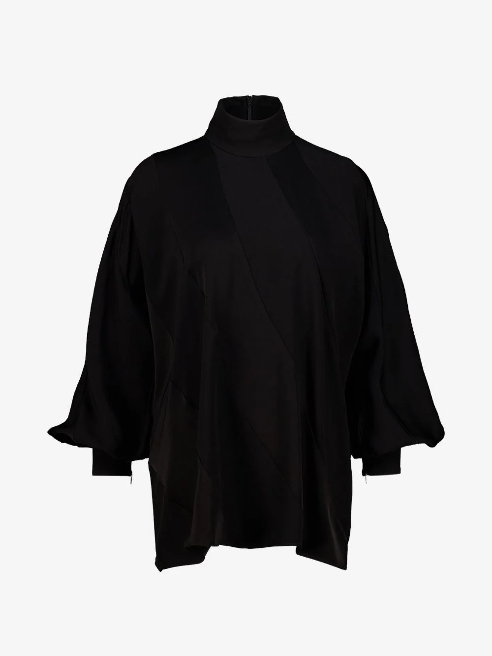 bias-cut high-neck blouse - 1