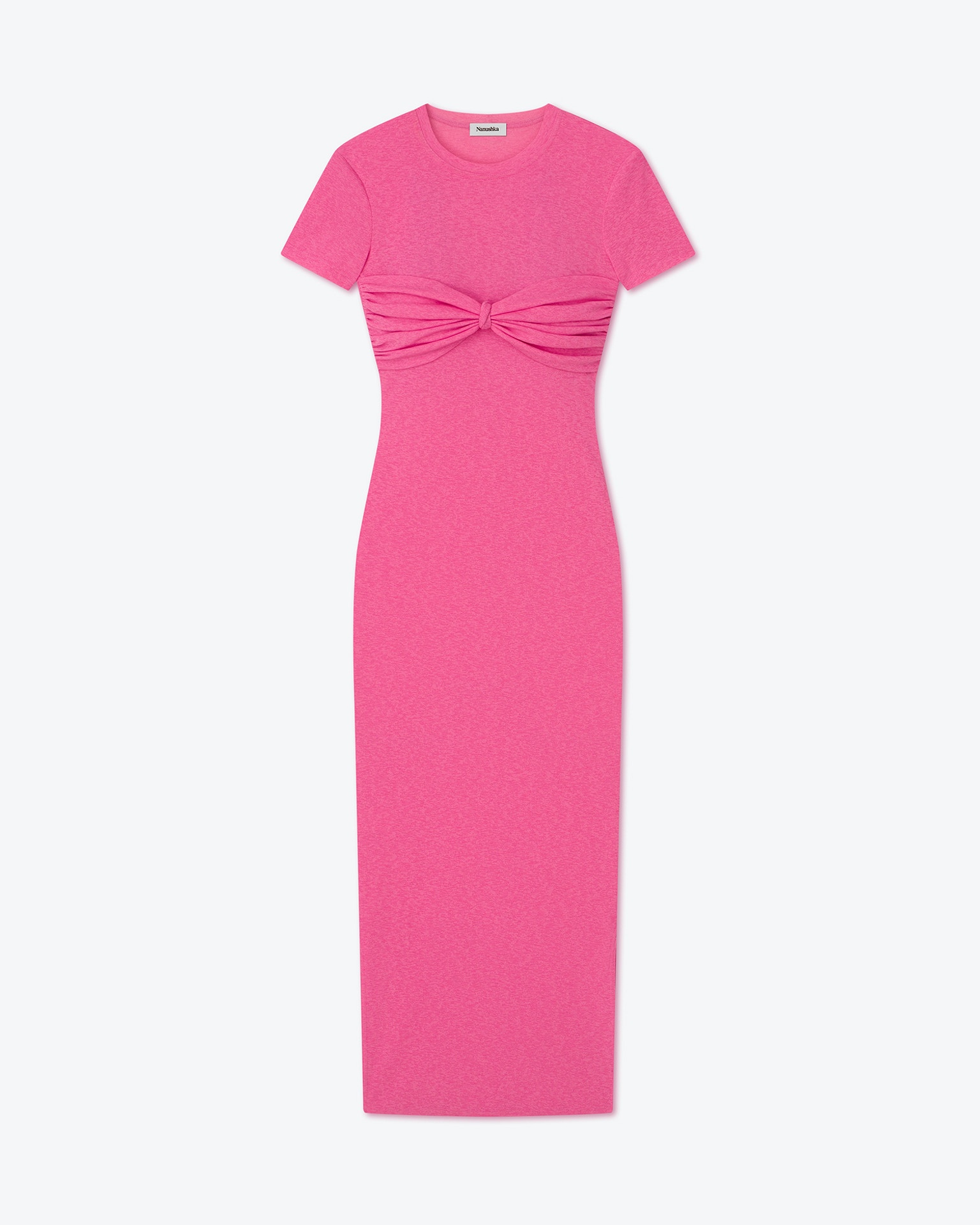 ZITA - Mesh-jersey midi dress - Hot pink - 1