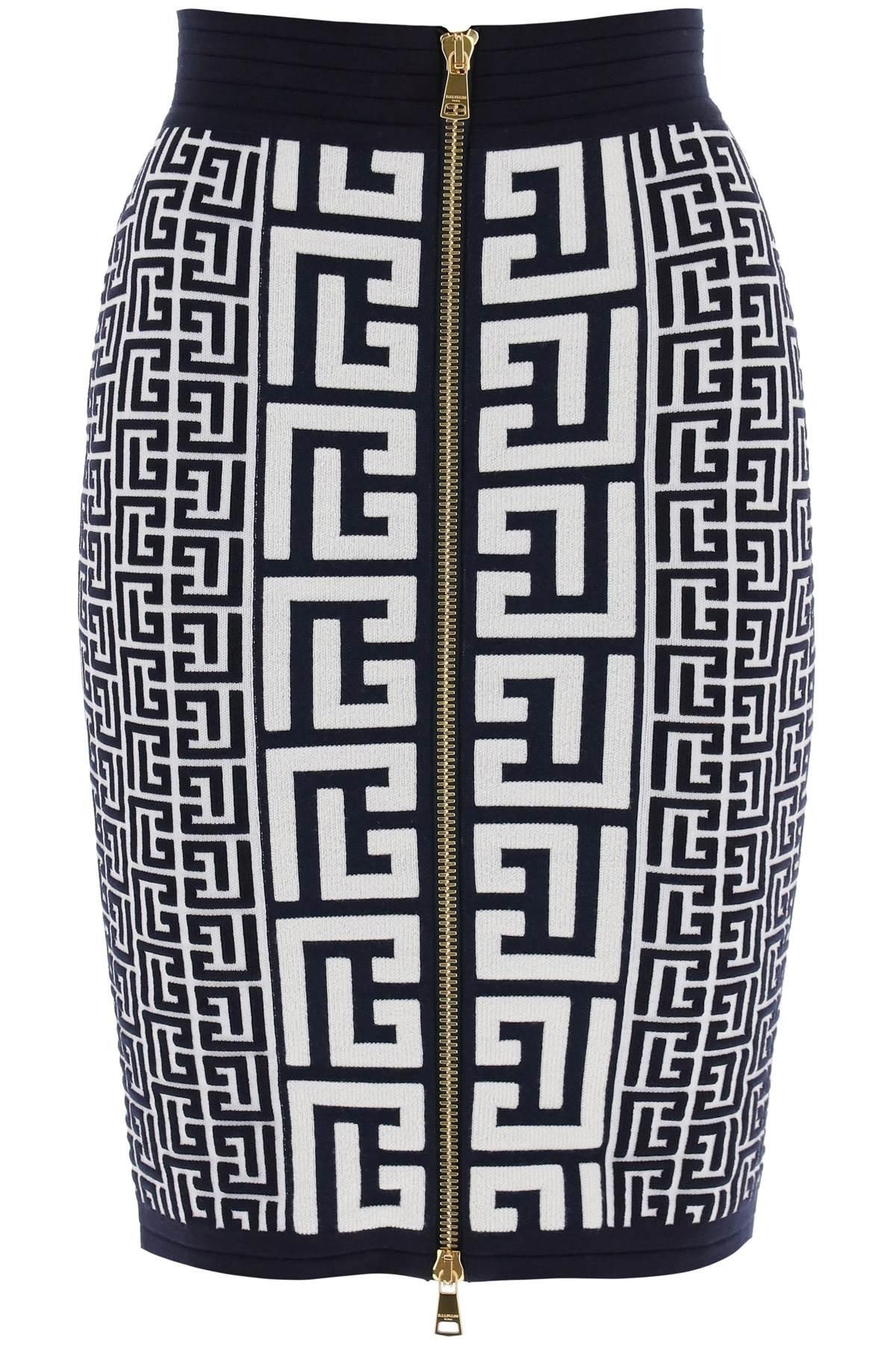 Balmain Pencil Skirt In Monogram Knit - 1