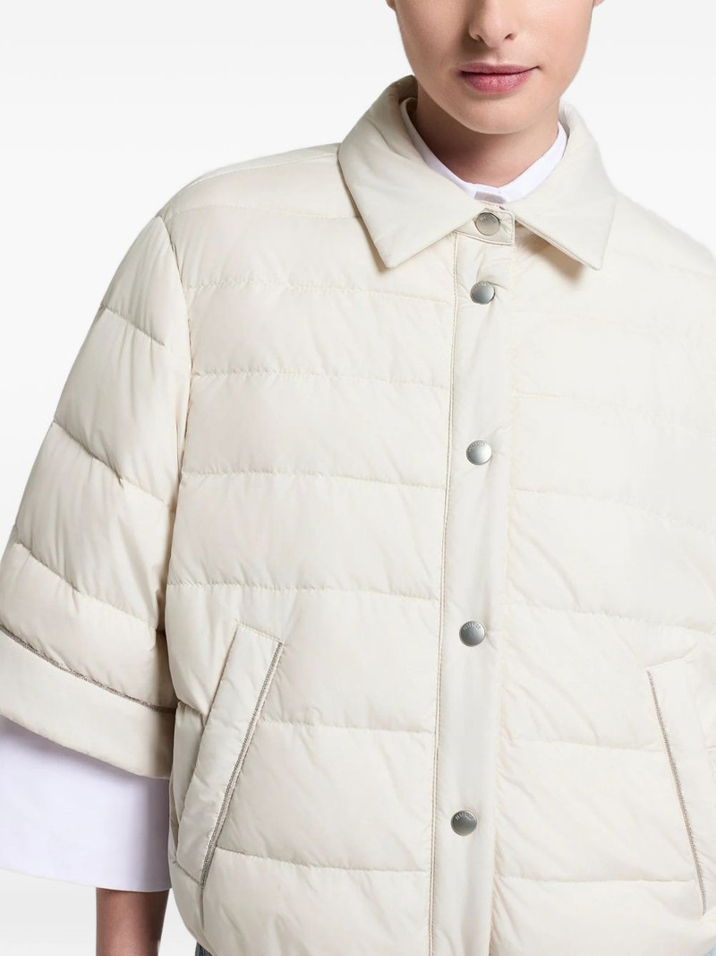 PESERICO quilted cropped-sleeve jacket outlook