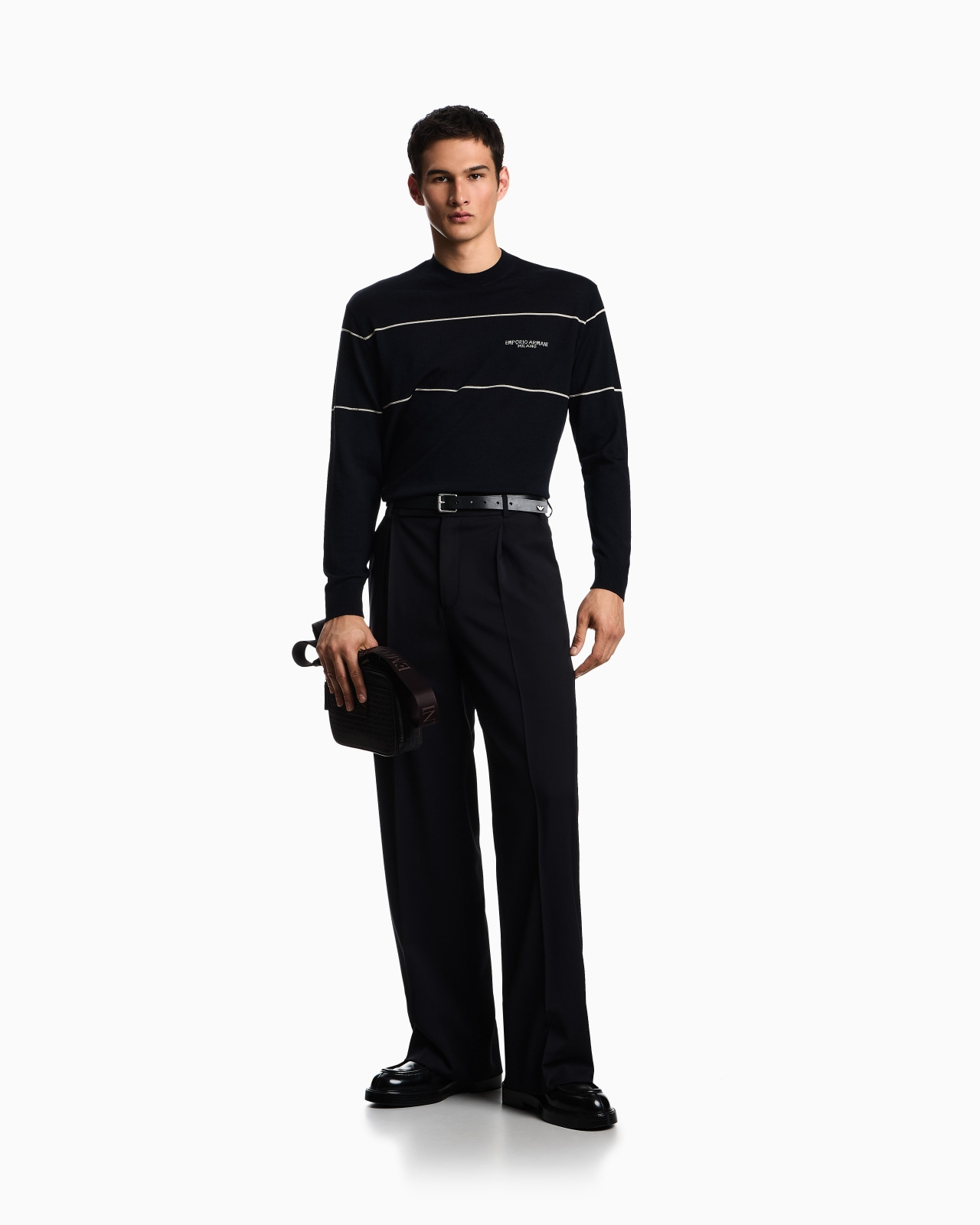 VIRGIN-WOOL JUMPER WITH JACQUARD LOGO - 2
