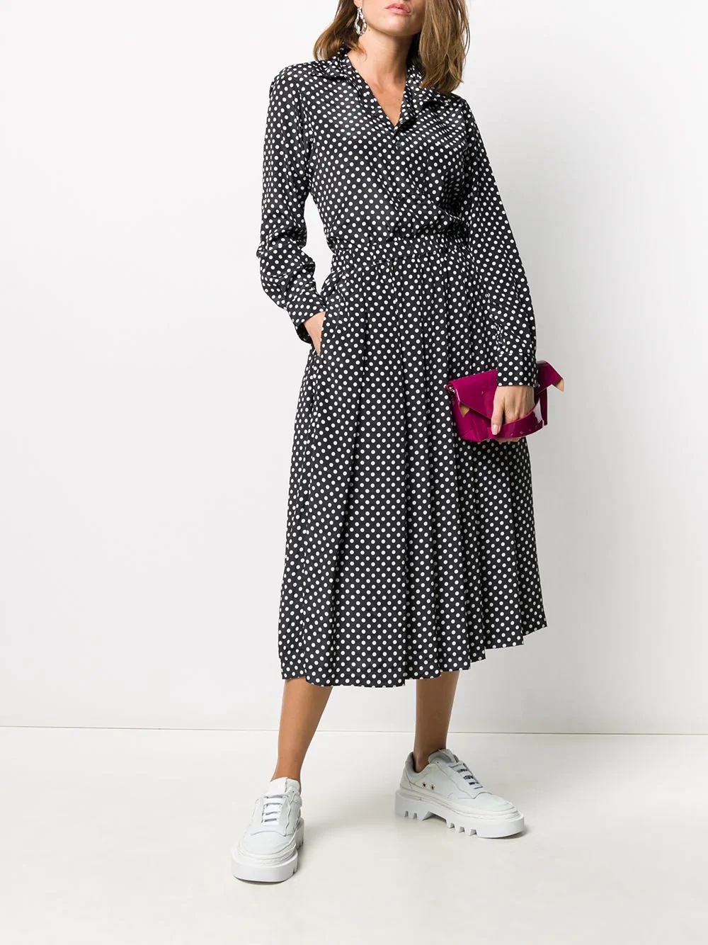 pleated polka dot skirt - 2