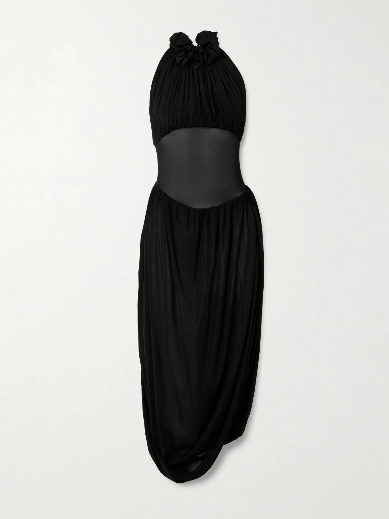 Azzurra Ruffled Gathered Stretch-jersey Midi Dress - 1