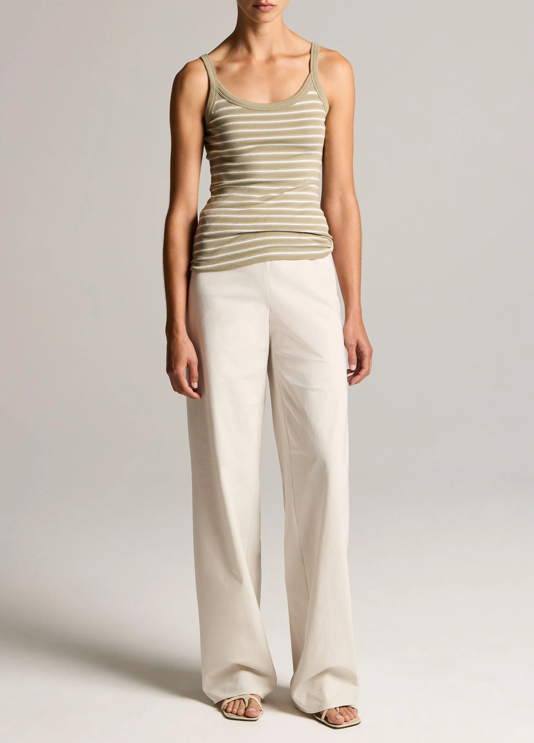 Colette High-Rise Cotton Twill Bias Pant - 1