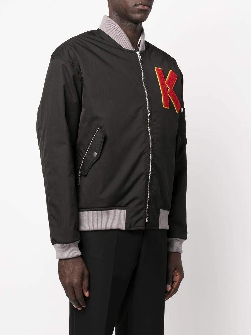 cotton embroidered-logo bomber jacket - 3