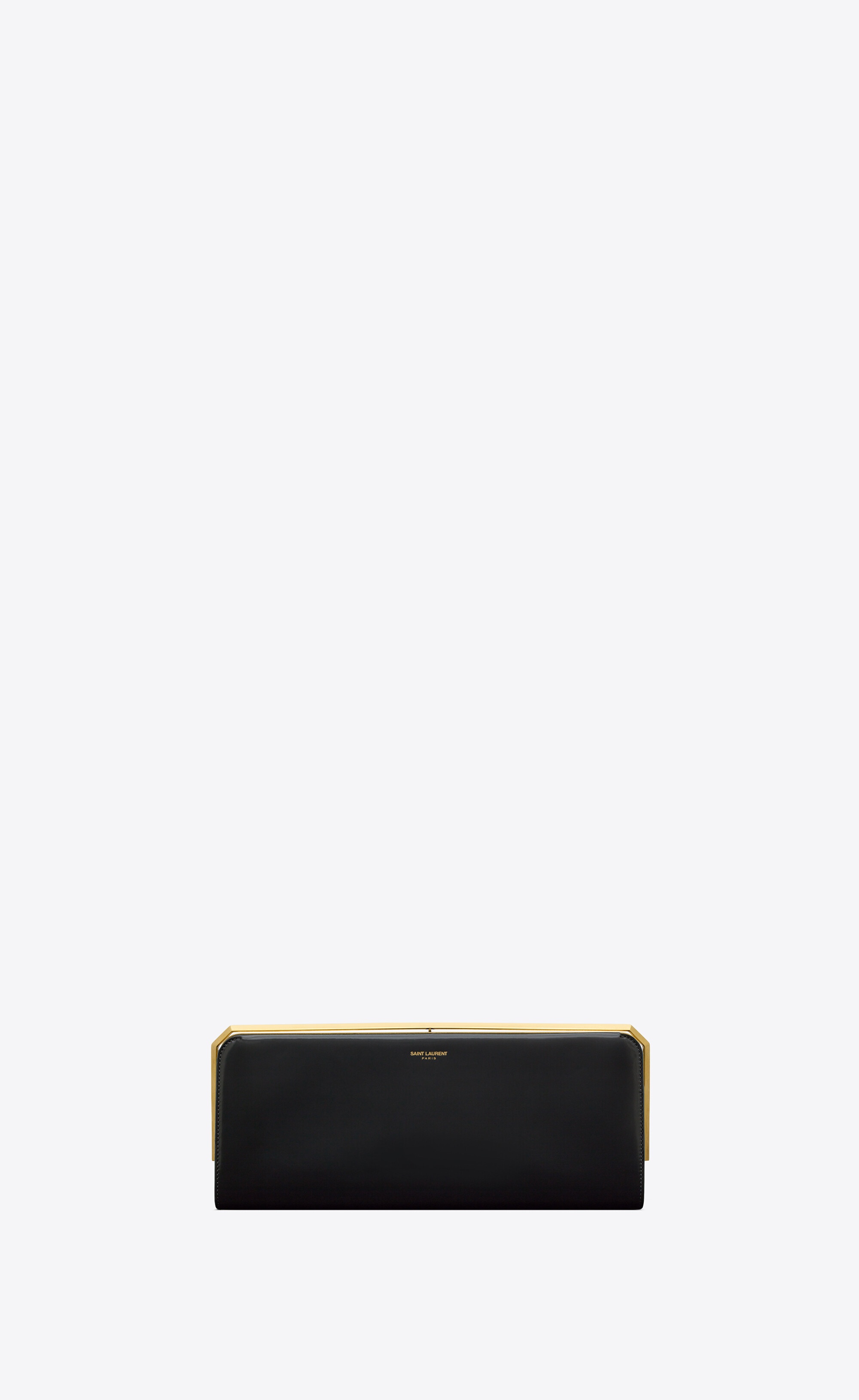 SAINT LAURENT date charnière minaudière in brushed leather ysl