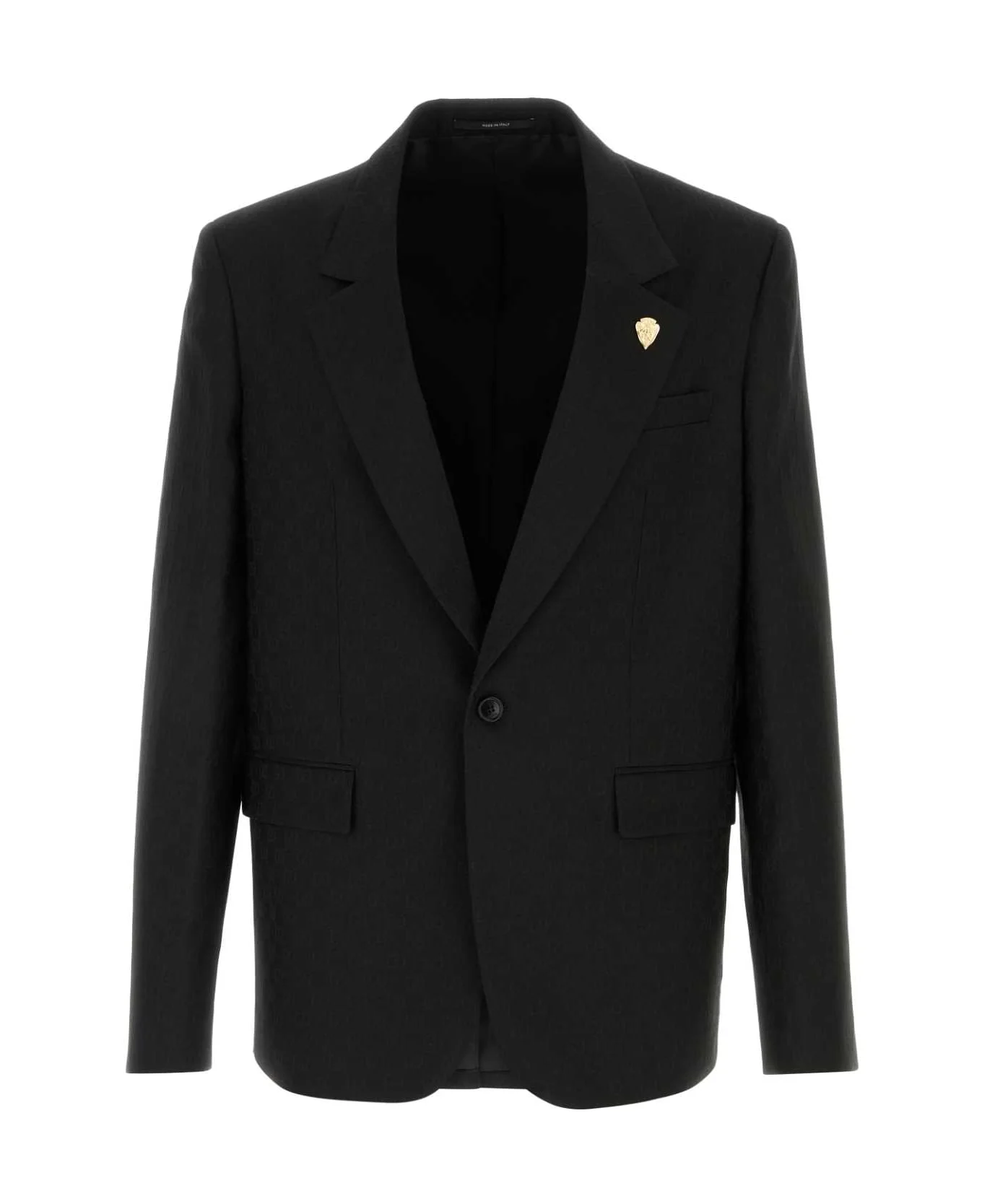 Black Polyester Blend Blazer - 1