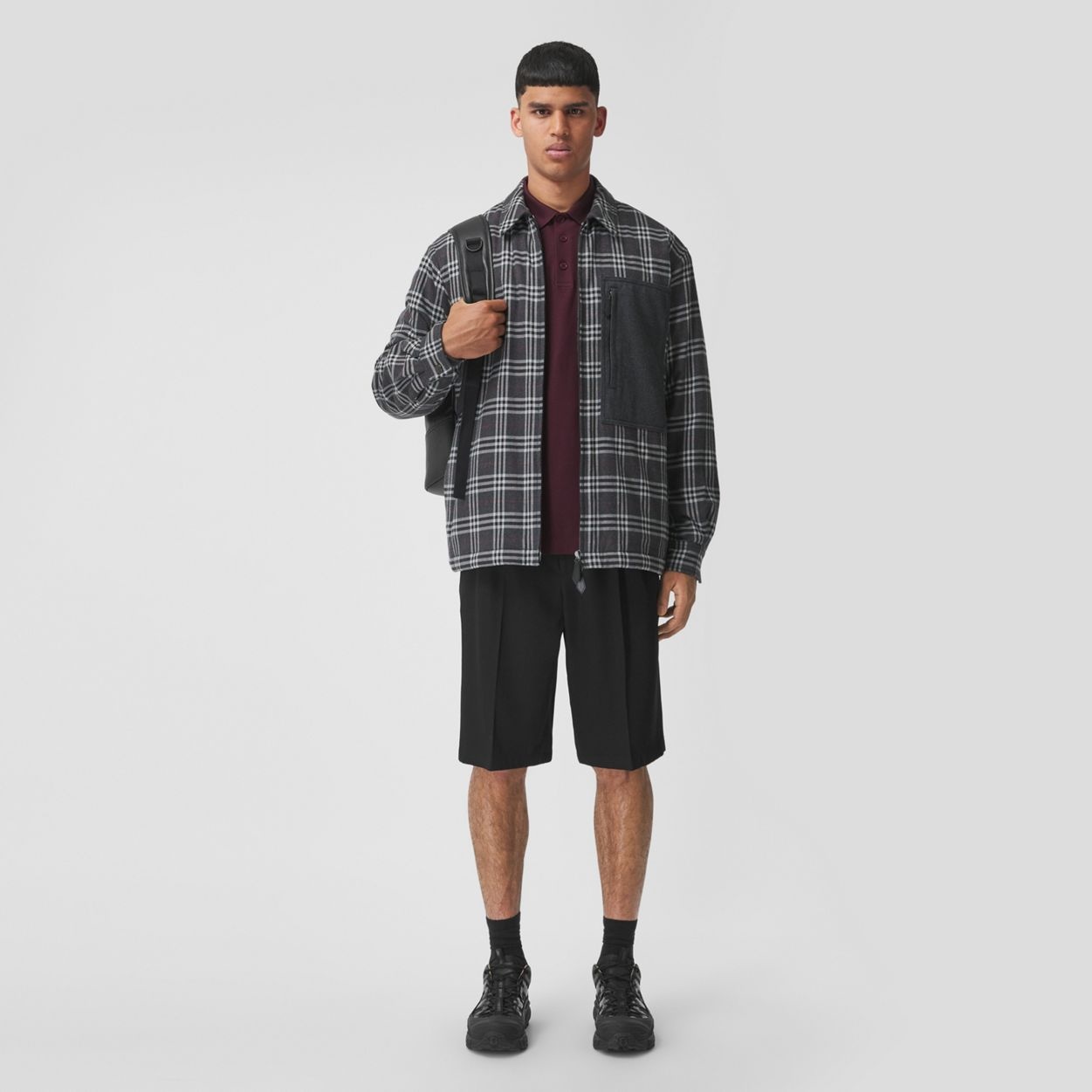 Pocket Detail Check Cotton Flannel Overshirt - 2