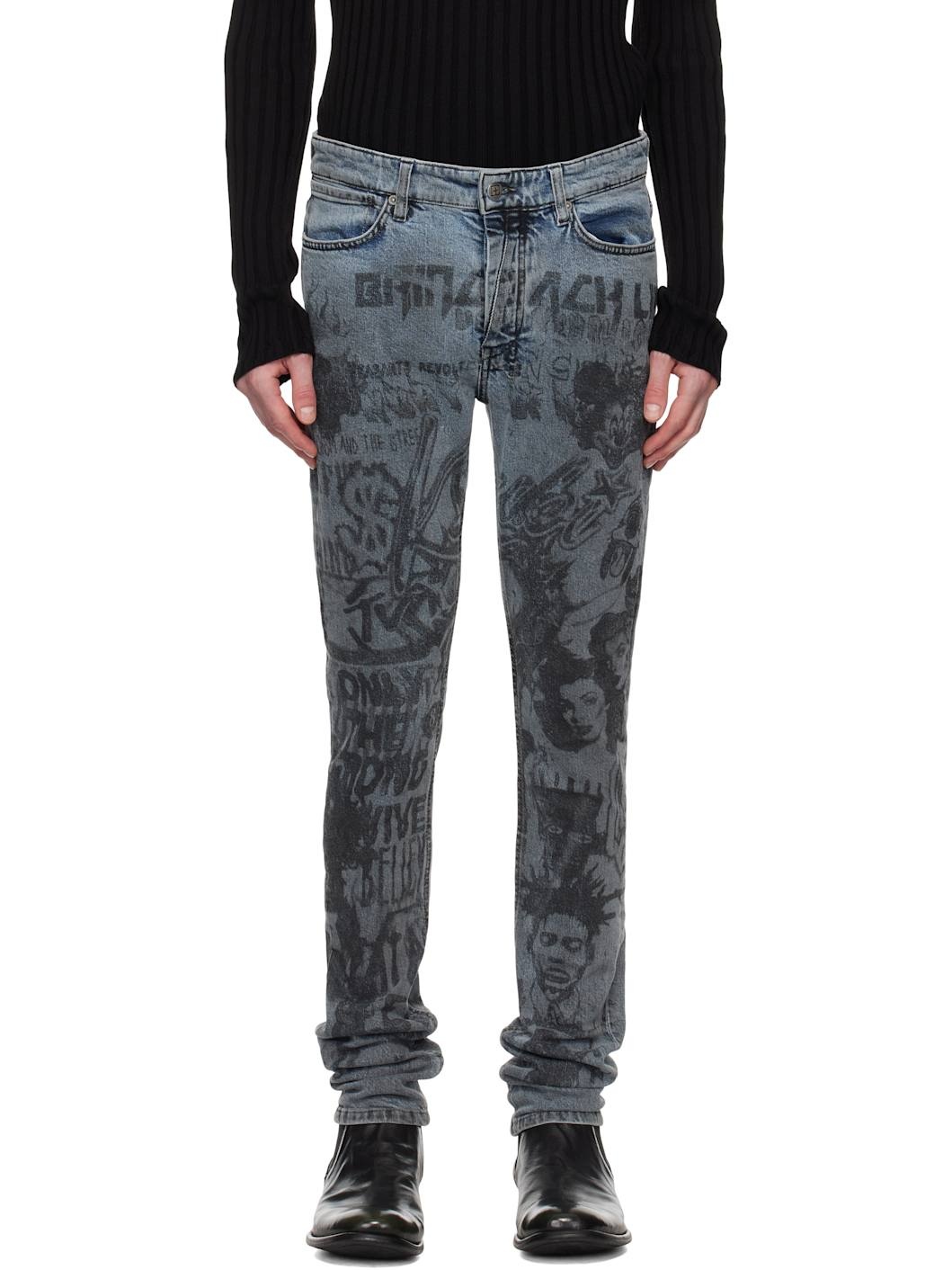 Blue Van Winkle Champagne Sketch Jeans - 1