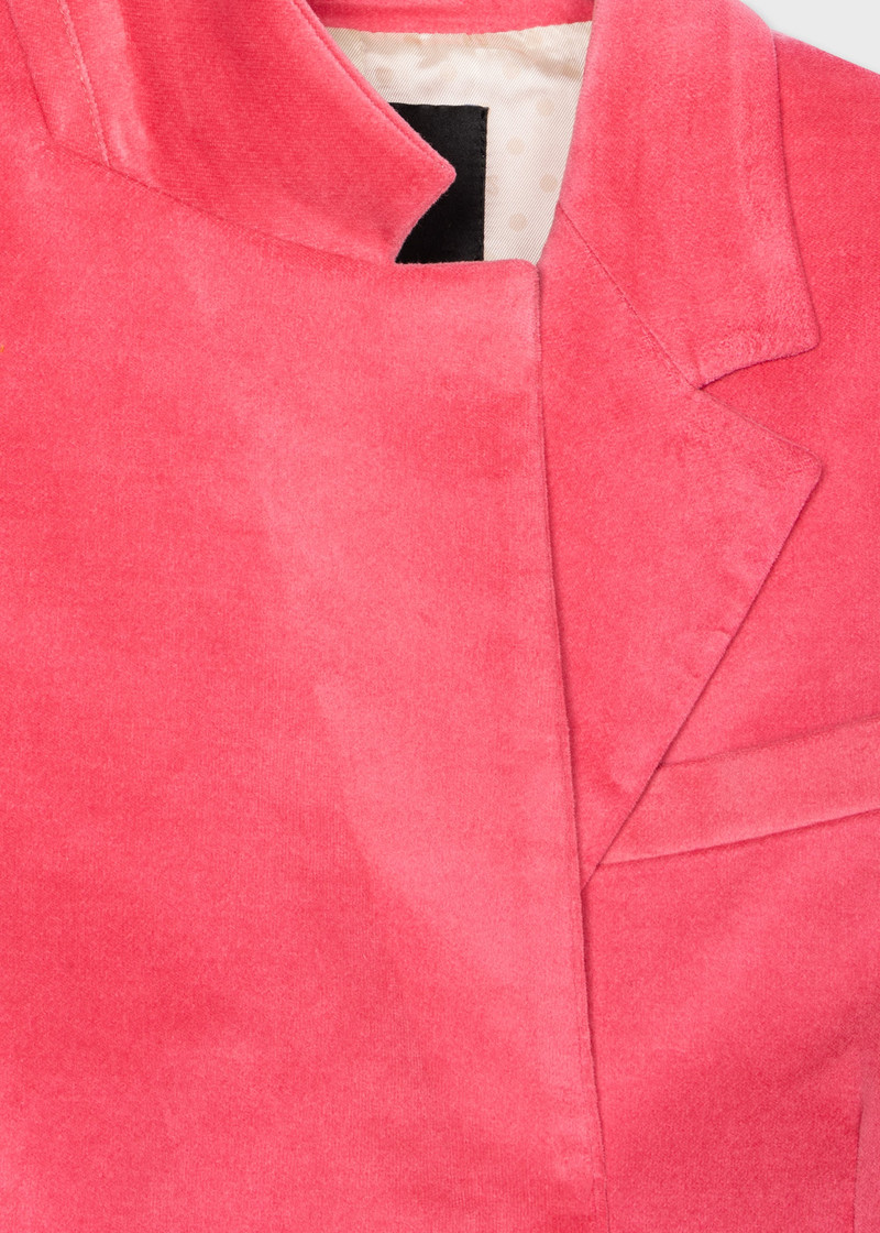 Paul Smith Pink Velvet Double-Breasted Blazer outlook