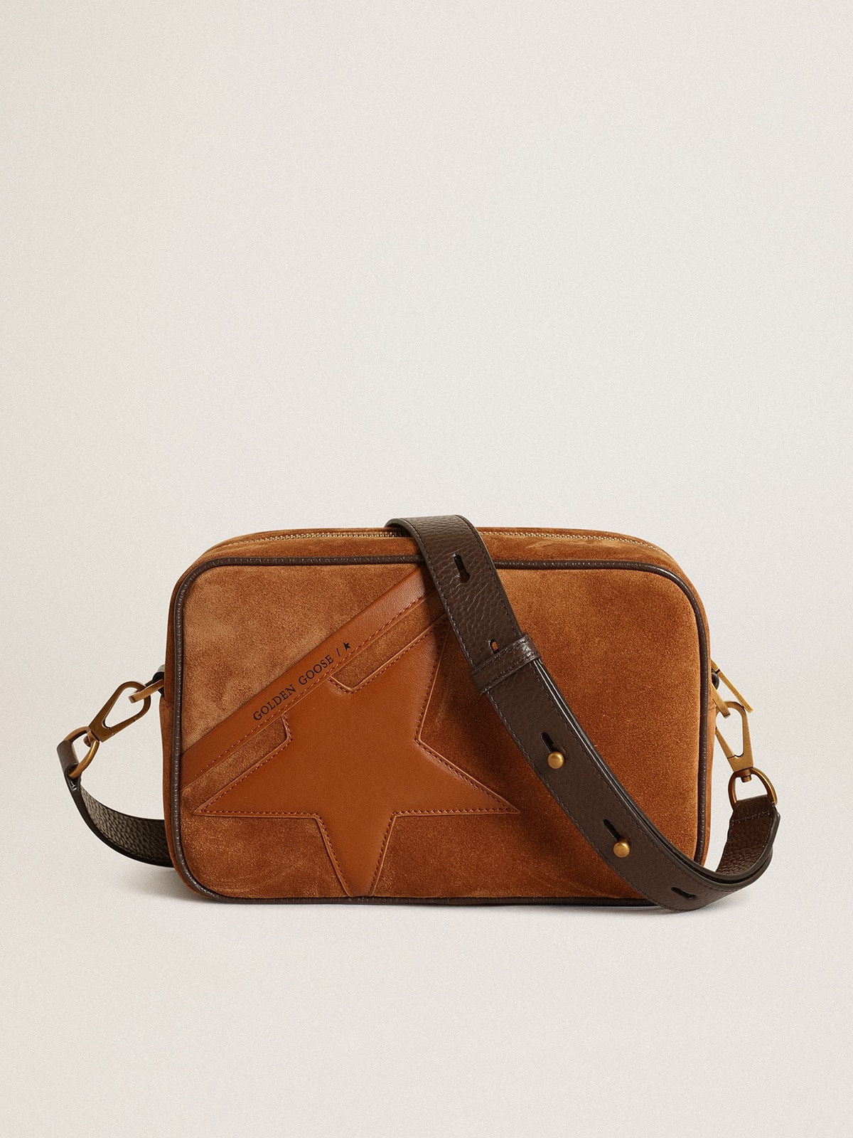Star Bag in tobacco-colored suede with tone-on-tone leather star - 1