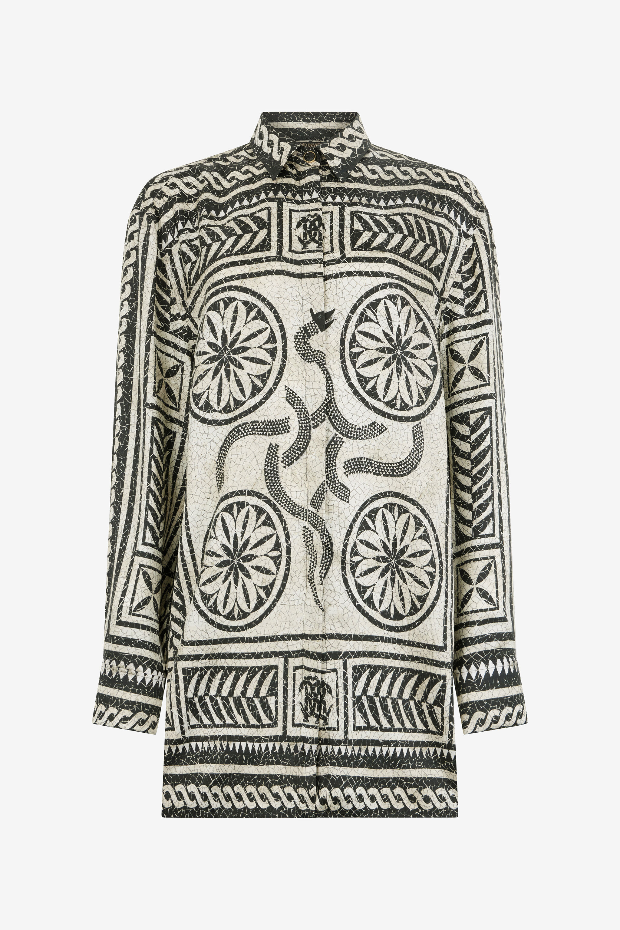 Silk Shirt With Mosaic Print - 1