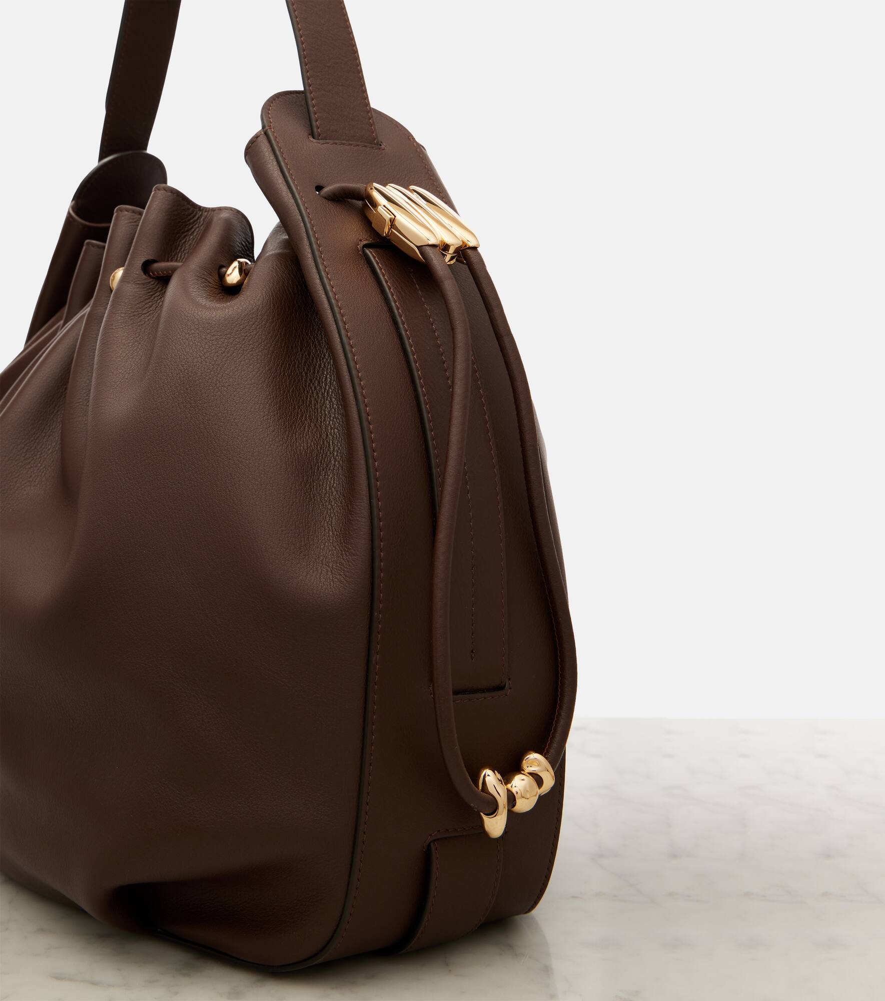 Halcyon Large leather bucket bag - 6