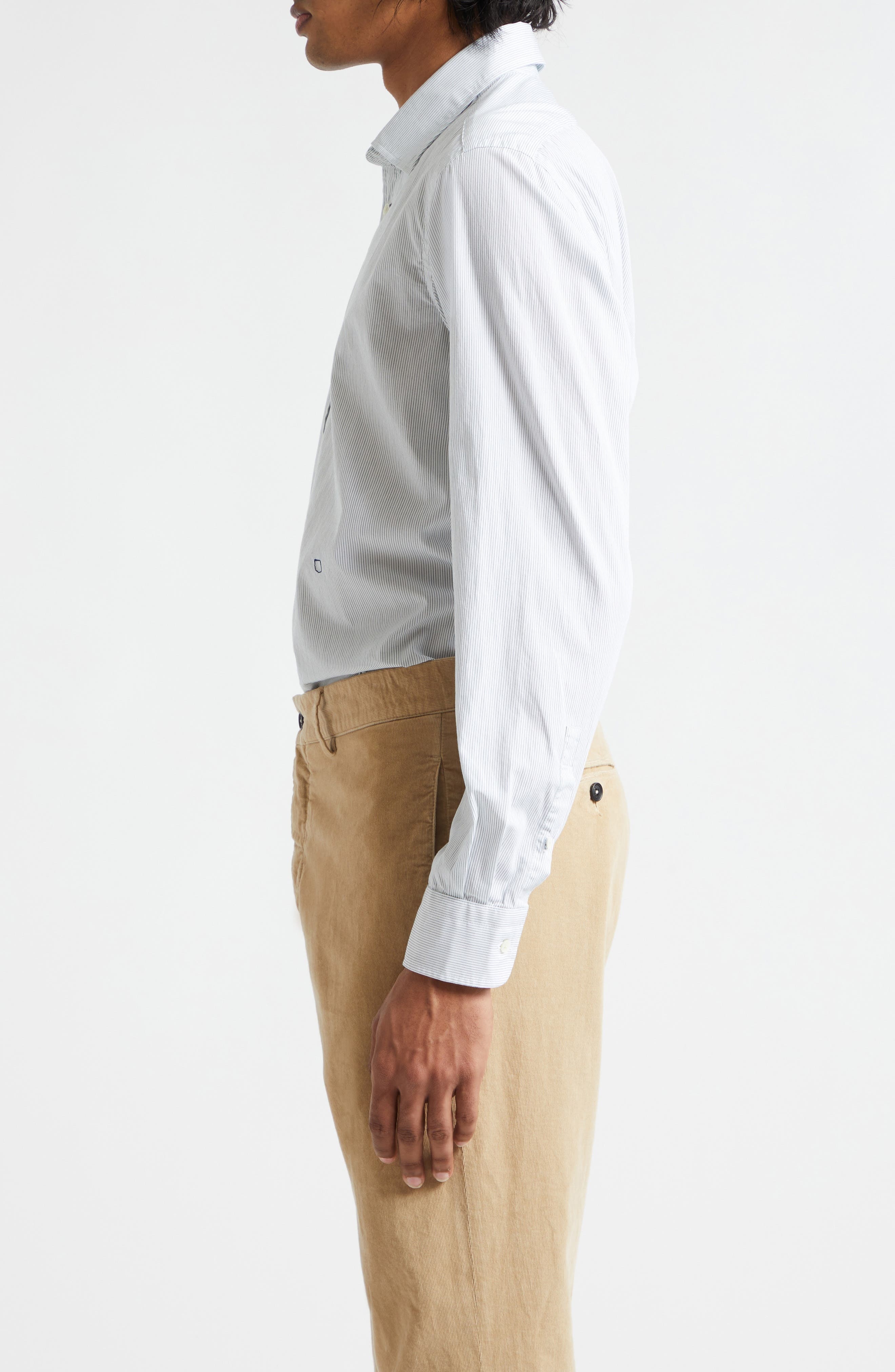 Massimo Alba Genova Stripe Button-Up Shirt in Bianco at Nordstrom - 3