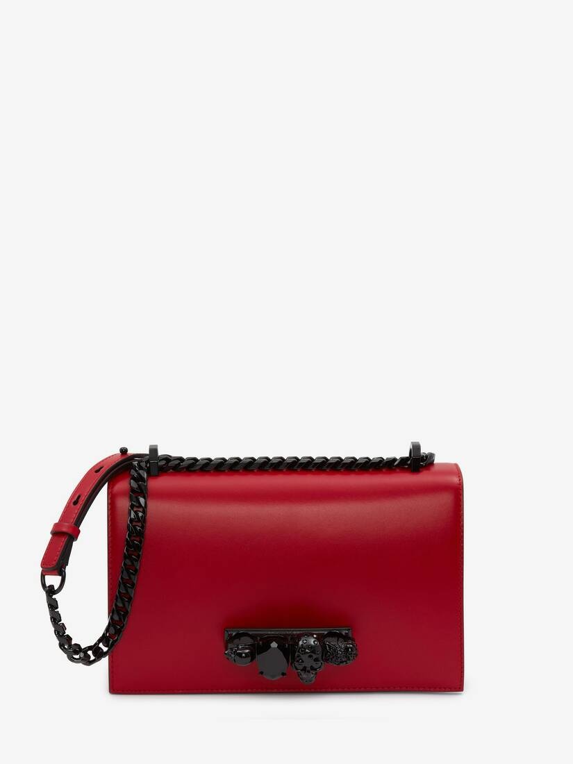 Women's Jewelled Satchel in Red - 1