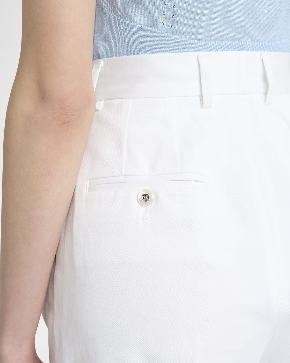 High-Rise Cotton Gabardine Wide-Leg Crop Pants - 5